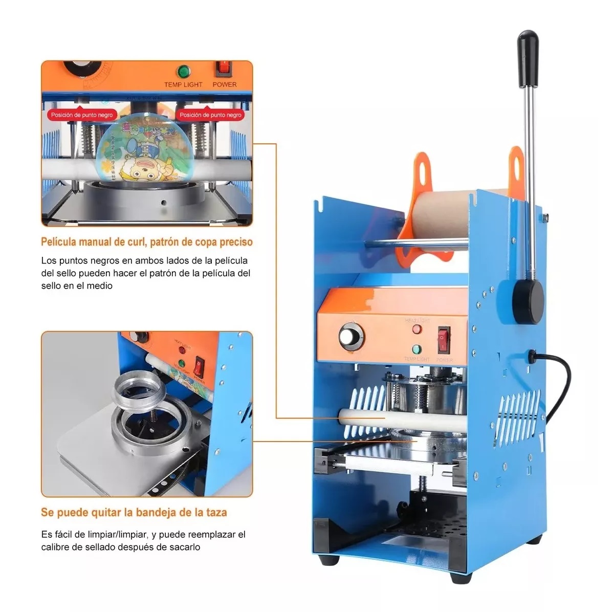 Máquina De Sellado Manual De Vasos Con Control Temperatura