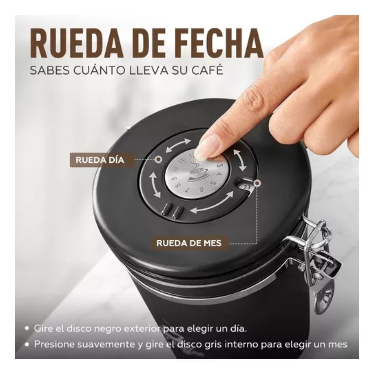 Lata De Café Sellada Recipiente Grande Lata Hermética De Acero Inoxidable  Negro