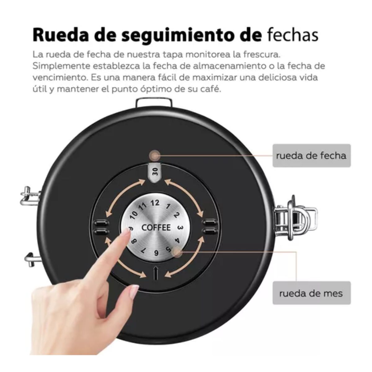 Lata De Café Sellada Recipiente Grande Lata Hermética De Acero Inoxidable  Negro
