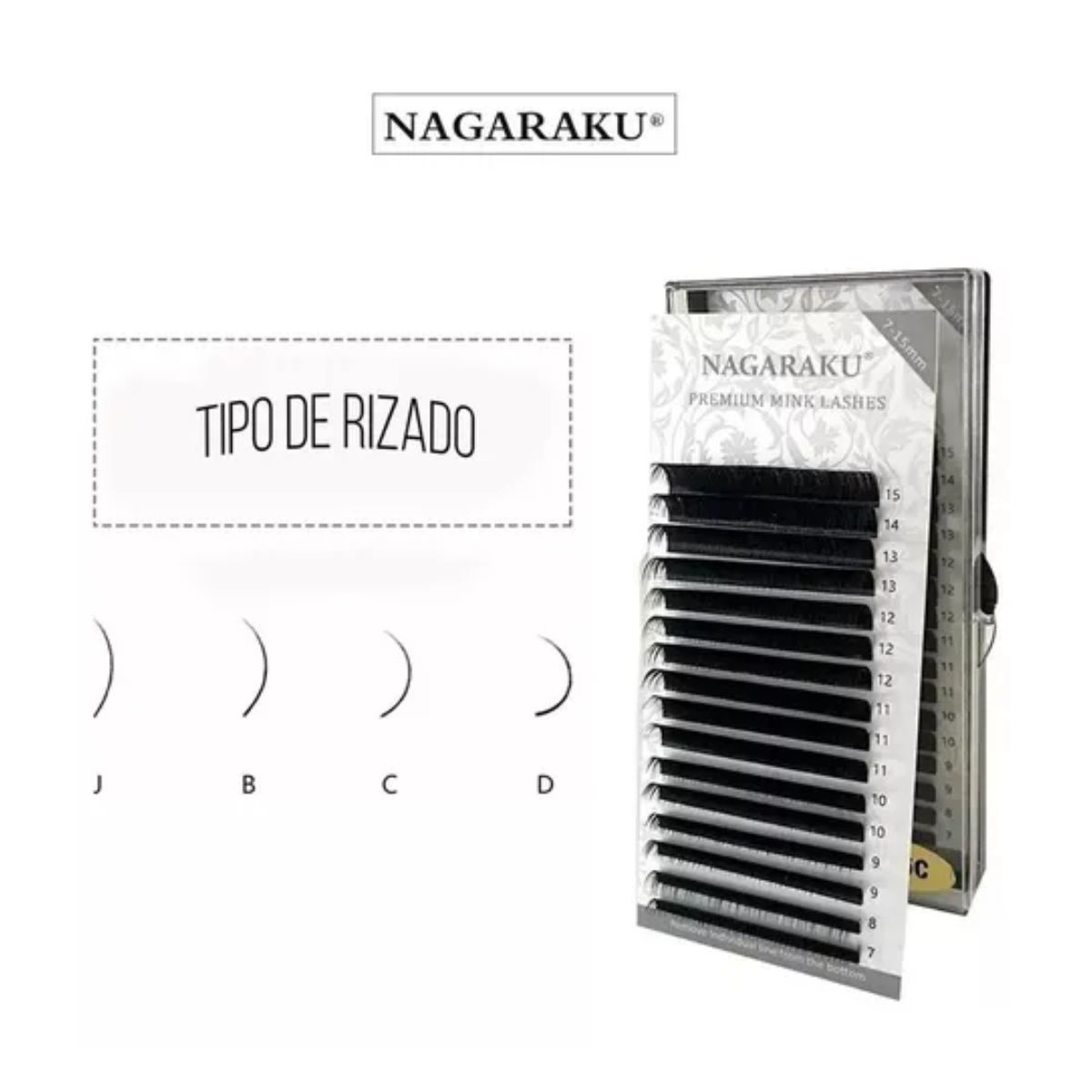 Blister Extensiones Pestañas Mink Mixto 1 X 1  0.12 D