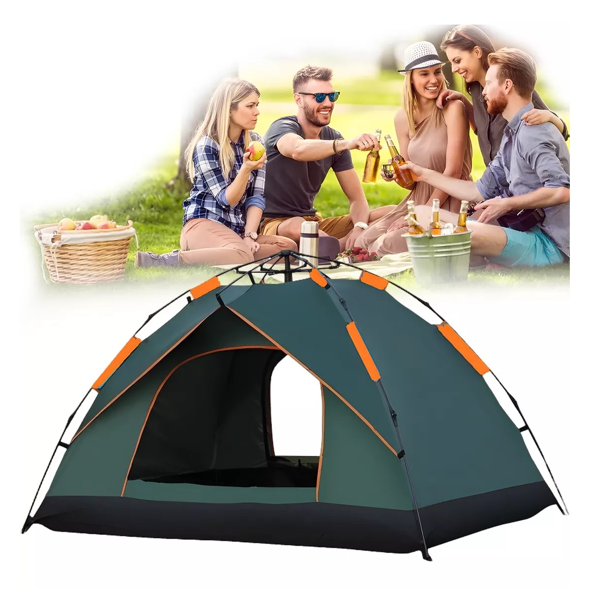 Tienda Automática Casa De Campaña 4 Personas Grande Camping