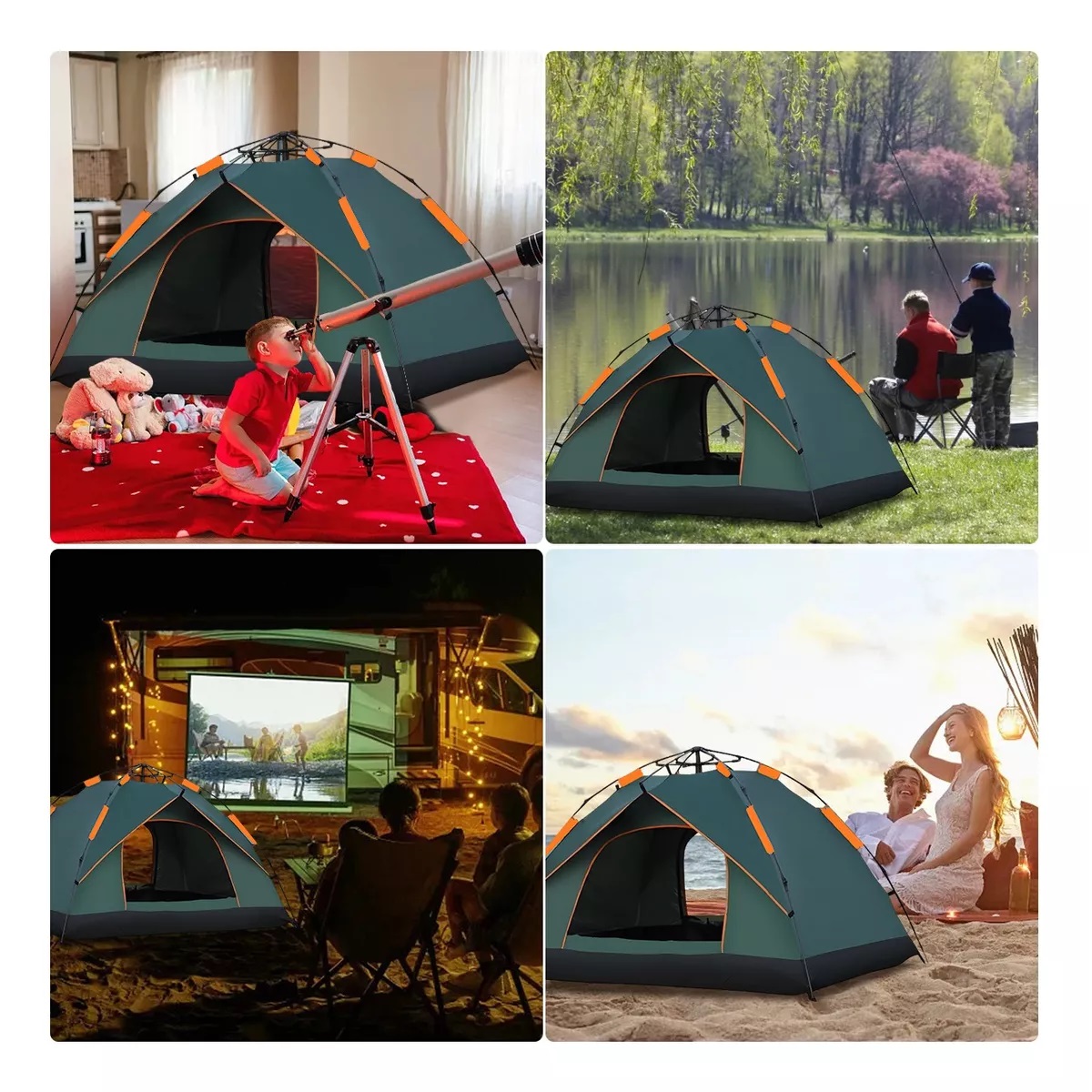 Tienda Automática Casa De Campaña 4 Personas Grande Camping