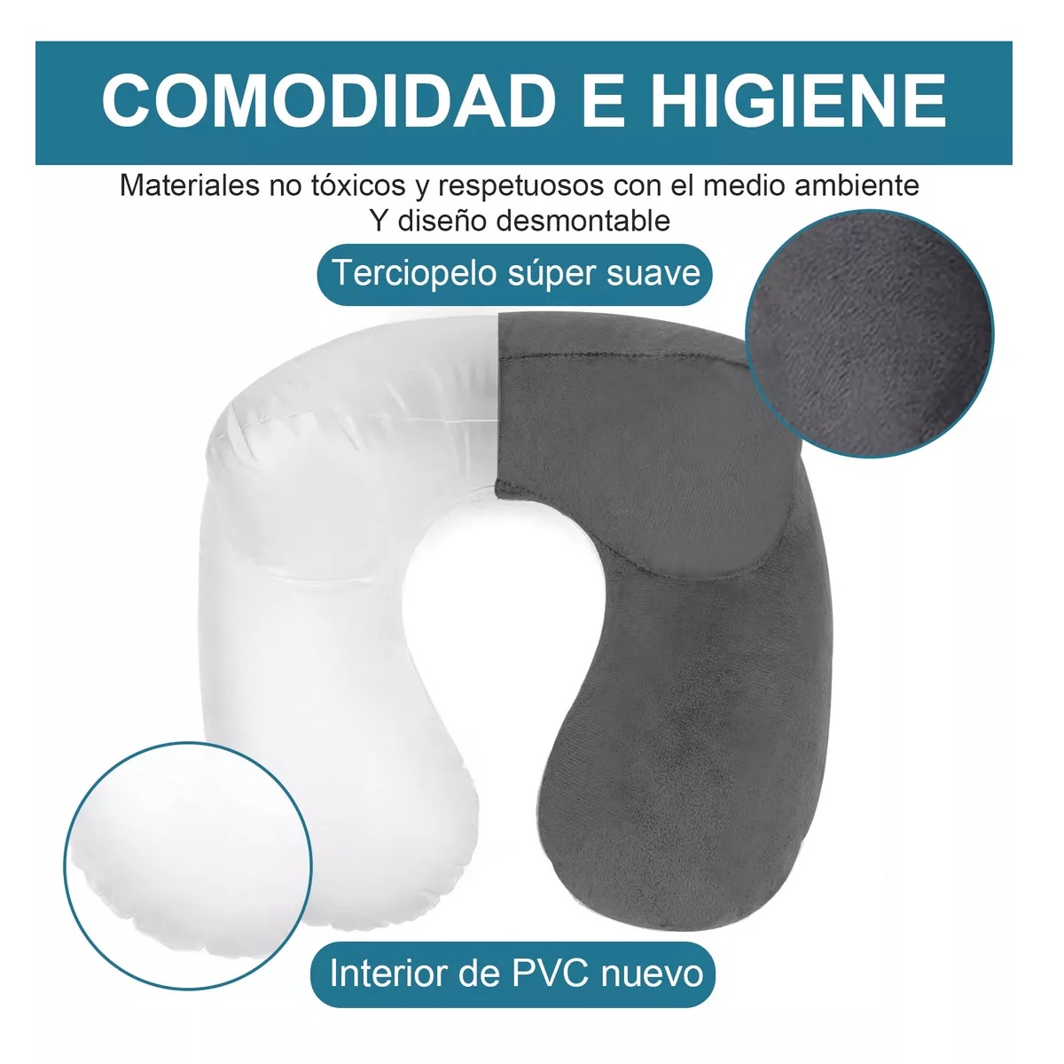 Almohada De Viaje Inflable Almohada De Cuello Inflable