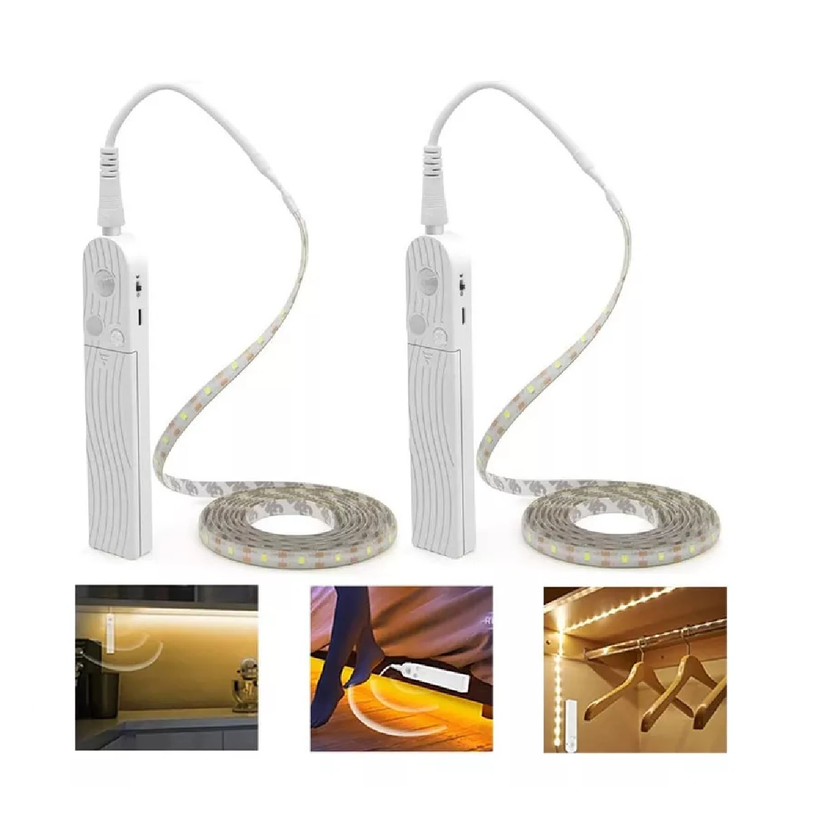 Tira De Luces Led Impermeable Con Sensor Movimiento 4m(2x2m)