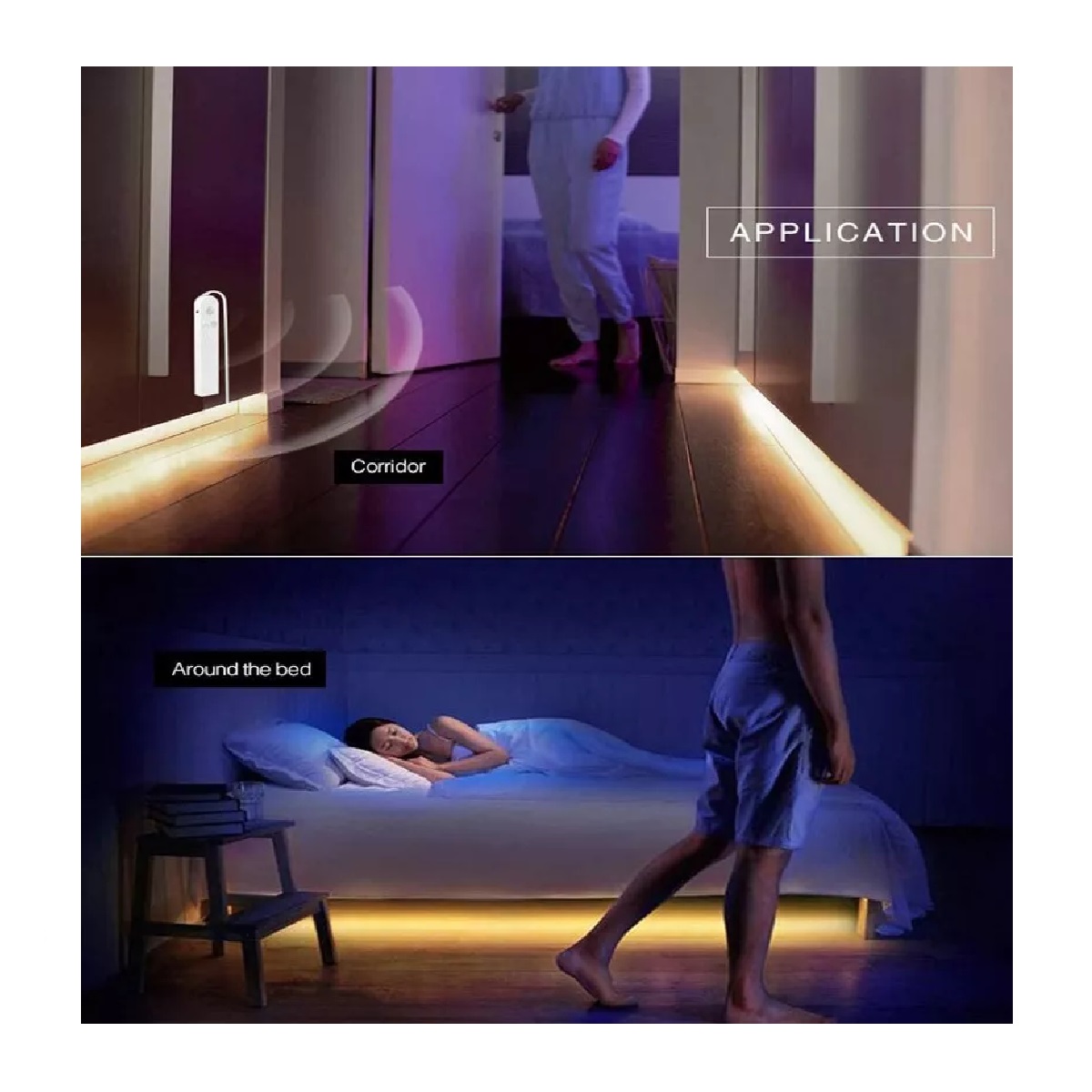 Tira De Luces Led Impermeable Con Sensor Movimiento 4m(2x2m)