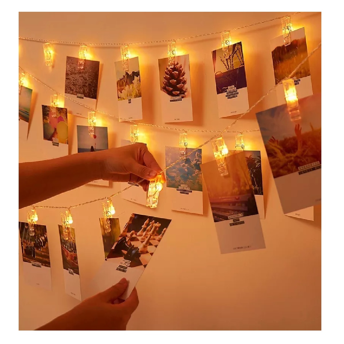 Cadena De Luces De Clip De Fotos 2m 20led Alimentado Por Usb