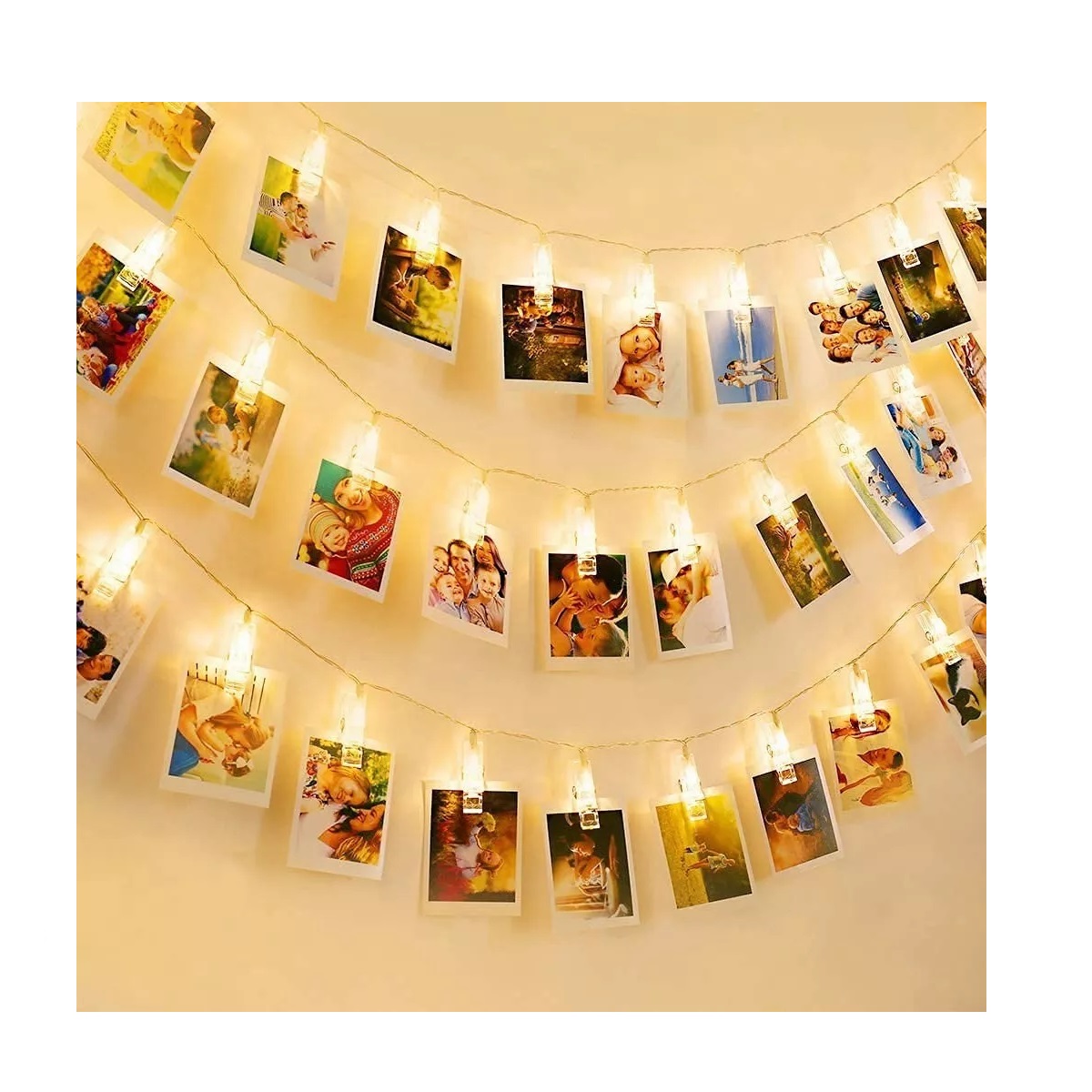 Cadena De Luces De Clip De Fotos 2m 20led Alimentado Por Usb