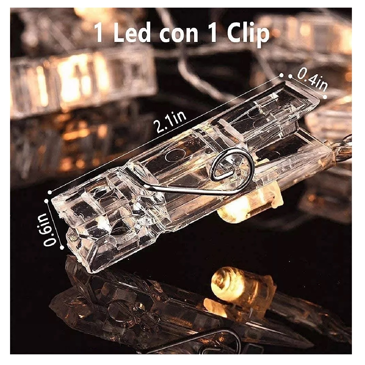 Cadena De Luces De Clip De Fotos 2m 20led Alimentado Por Usb