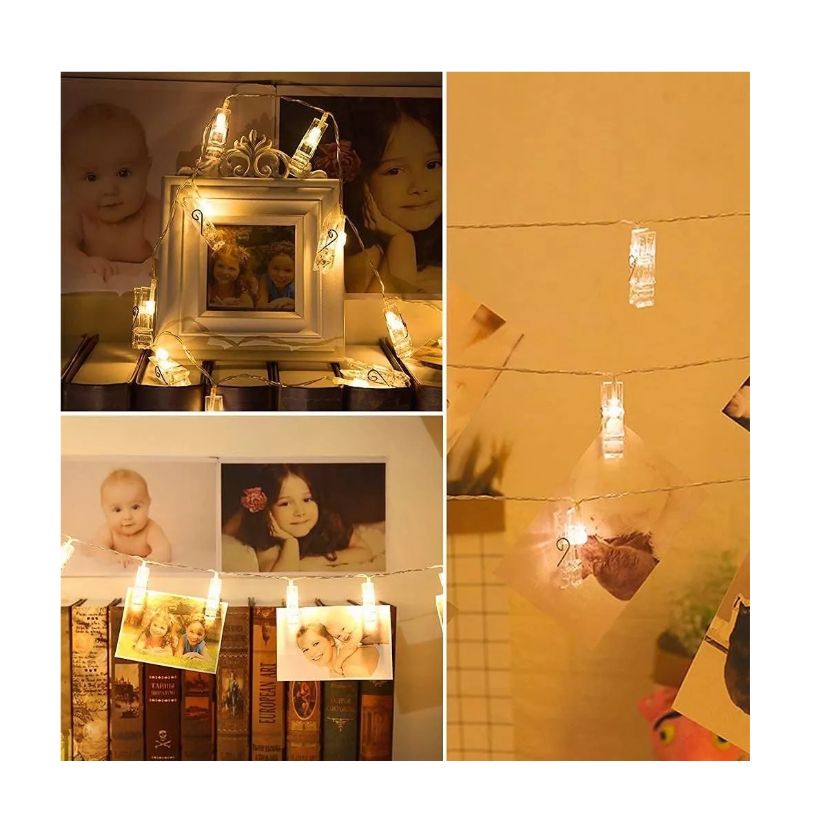 Cadena De Luces De Clip De Fotos 2m 20led Alimentado Por Usb