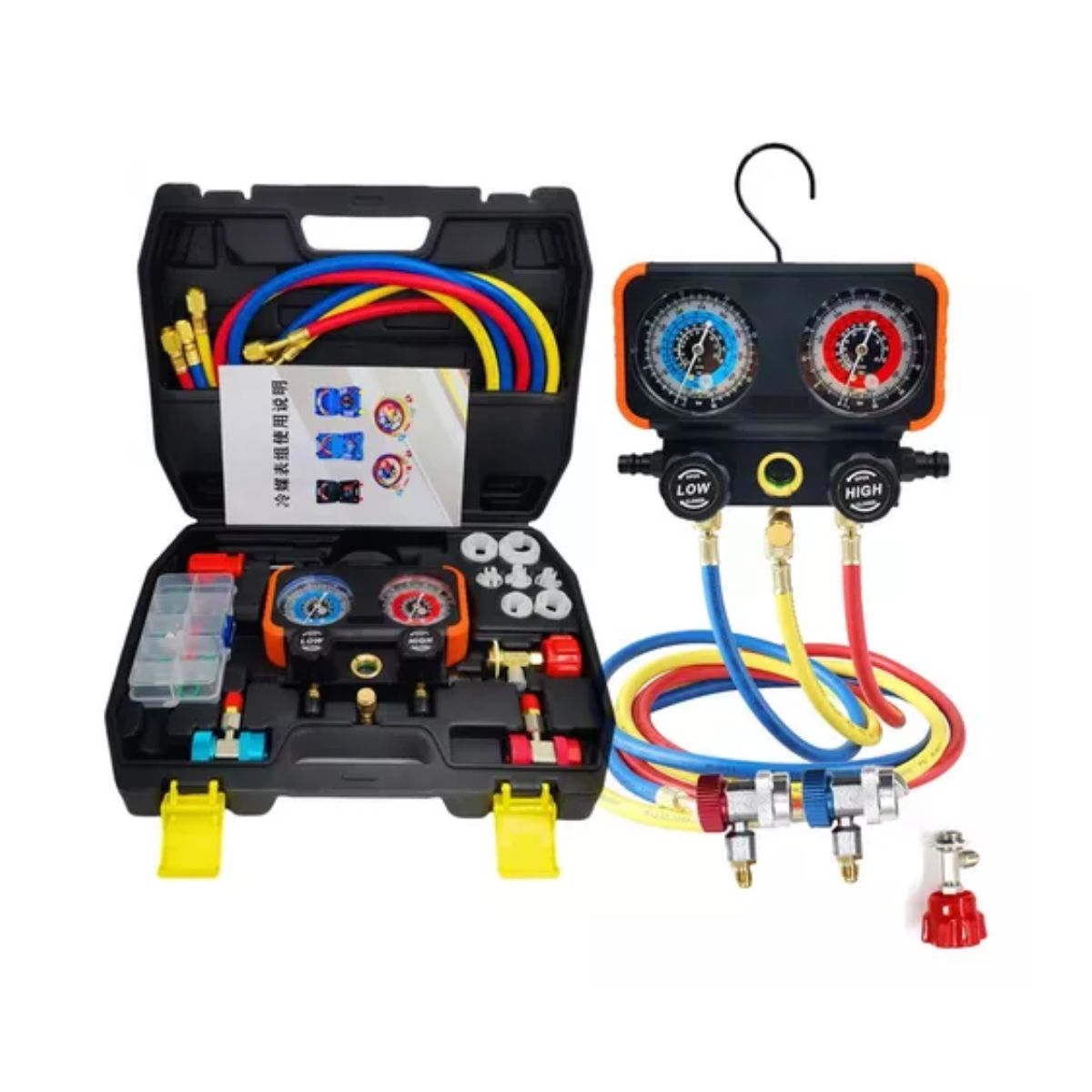 Juego Manometros Refrigeracion Manifold R12 R22 R134a R502 negro