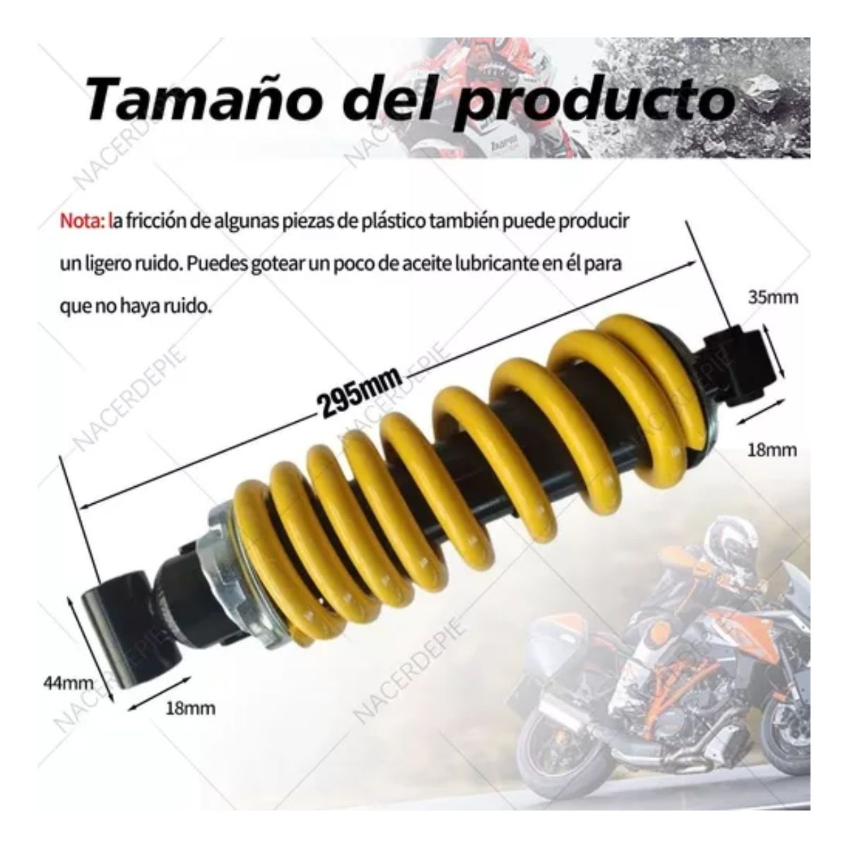 Amortiguador Trasero Mono Para Yamaha Fz16 Calidad Original amarillo