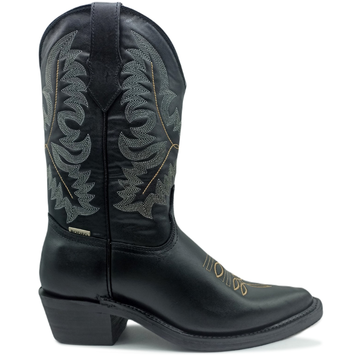 Bota Fina De Piel Rodeo Jaripeo Vaquero Bordado Costura 302