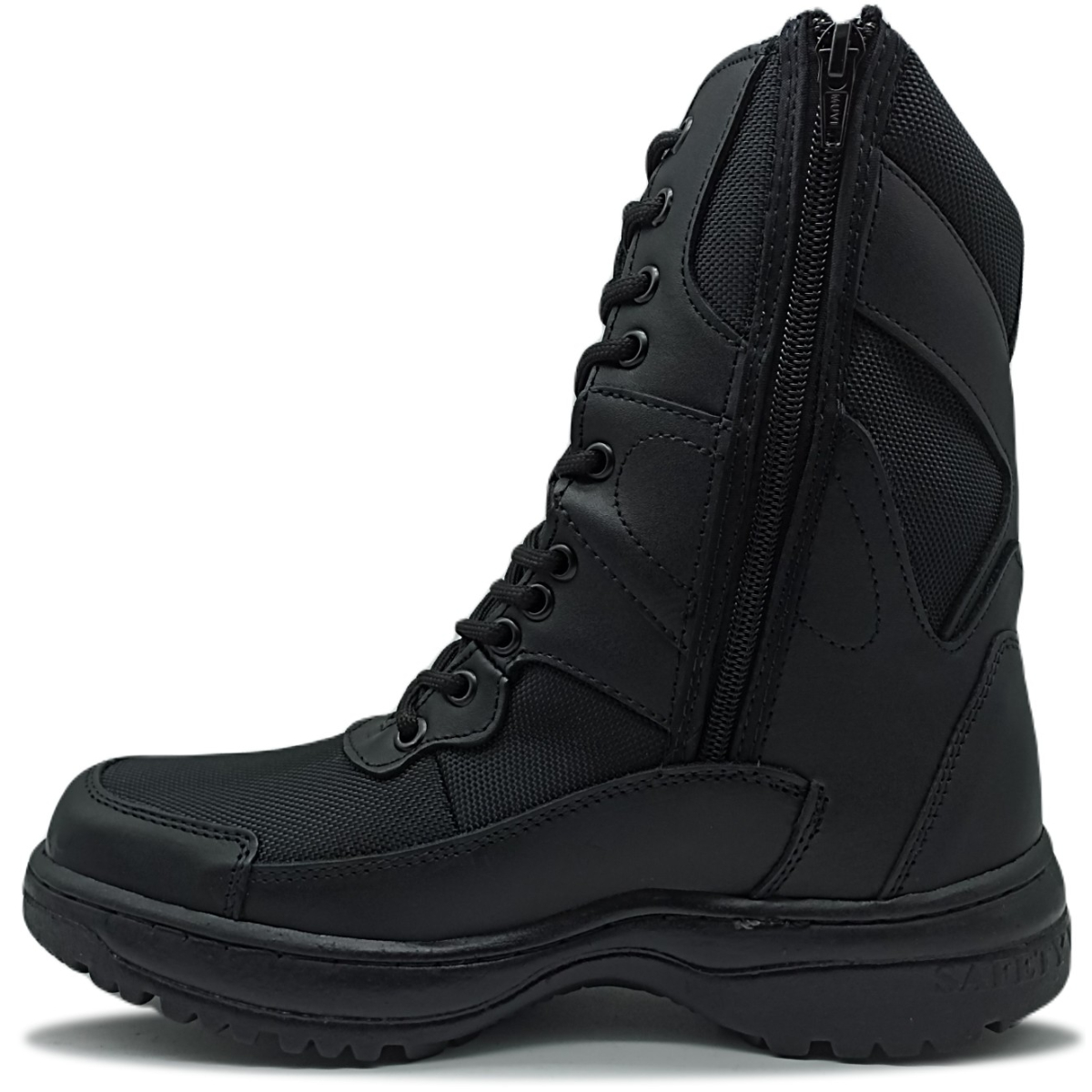 Bota Tactica de Piel Cosida Ligera Cómoda Policía Trabajo 1800
