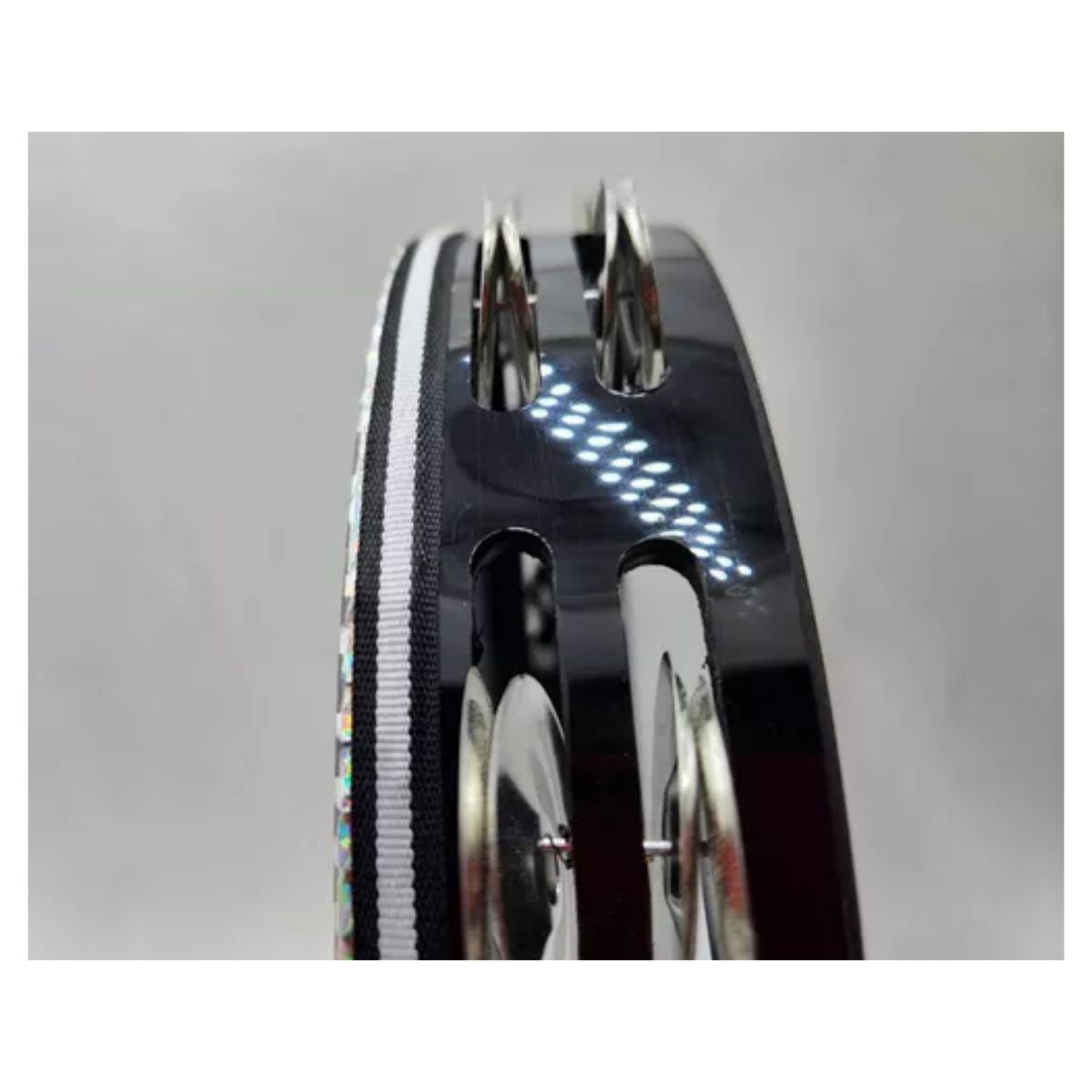 Pandero Tipo Remo 8 Pulgadas Ficha Doble GRIS