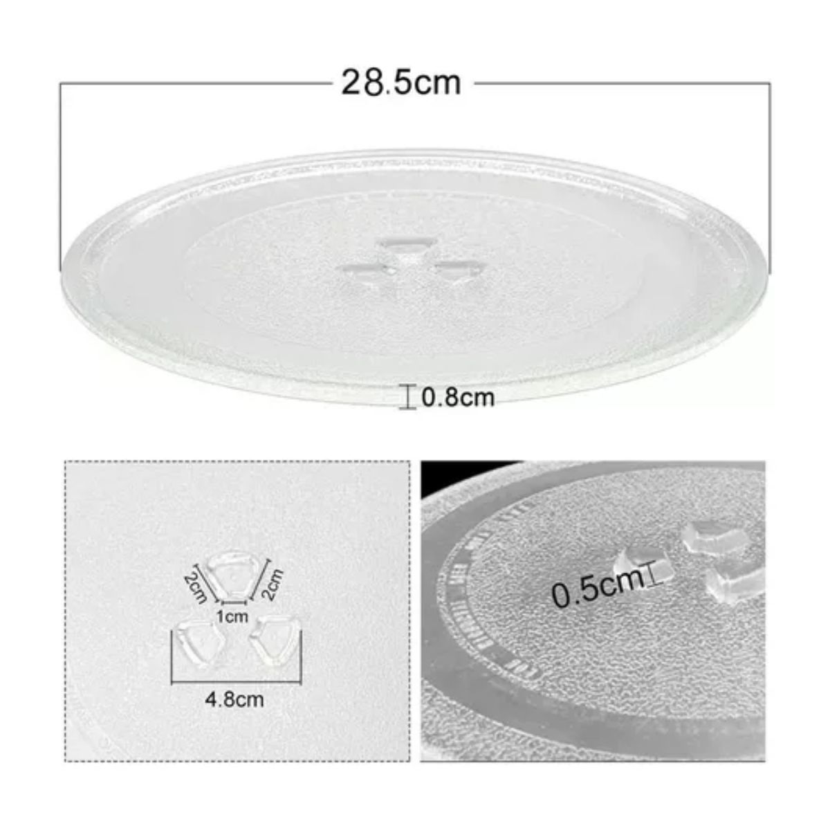Plato Para Microondas 28.5 Cm De Diámetro Con Base De Trébol TRANSPARENTE