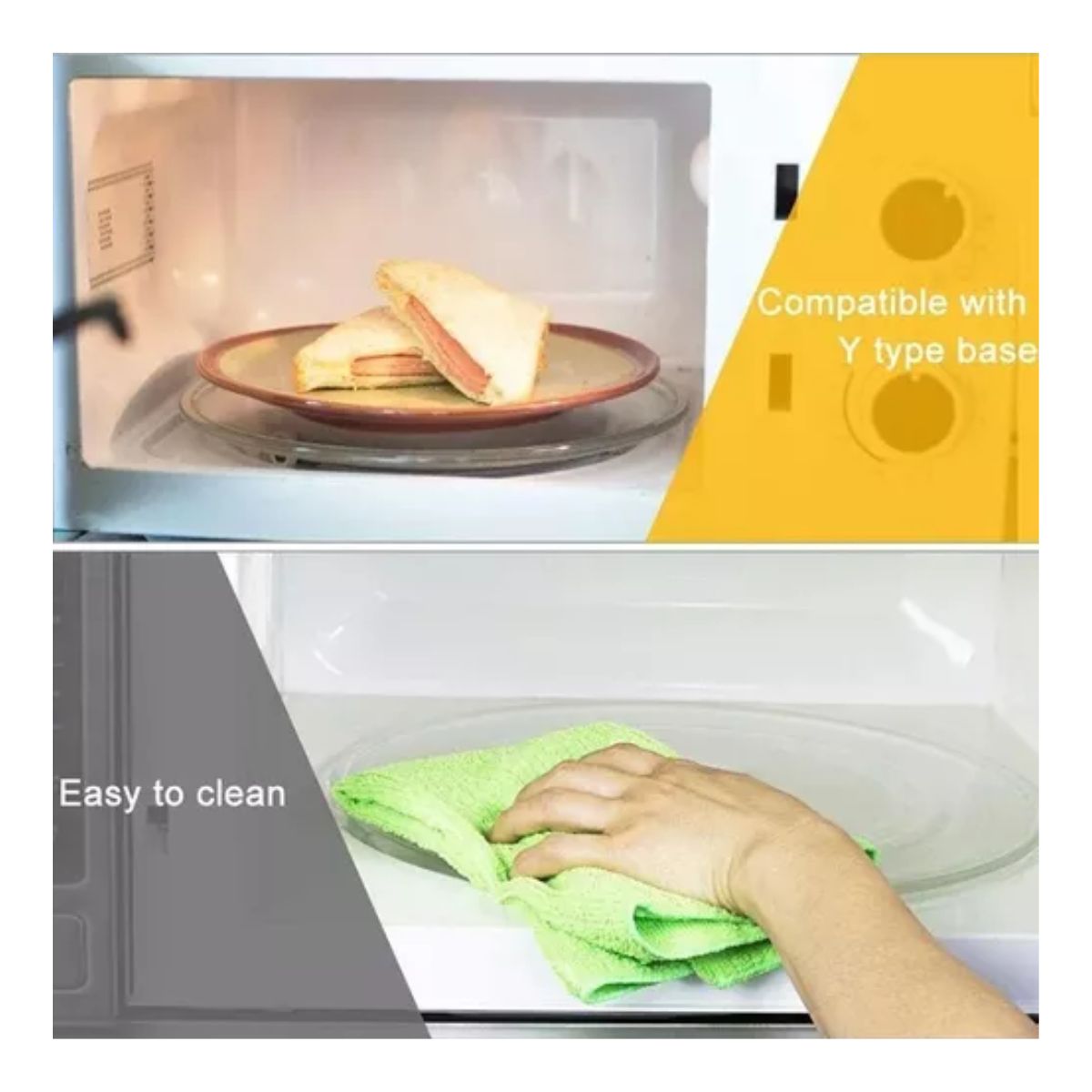 Plato Para Microondas 28.5 Cm De Diámetro Con Base De Trébol TRANSPARENTE