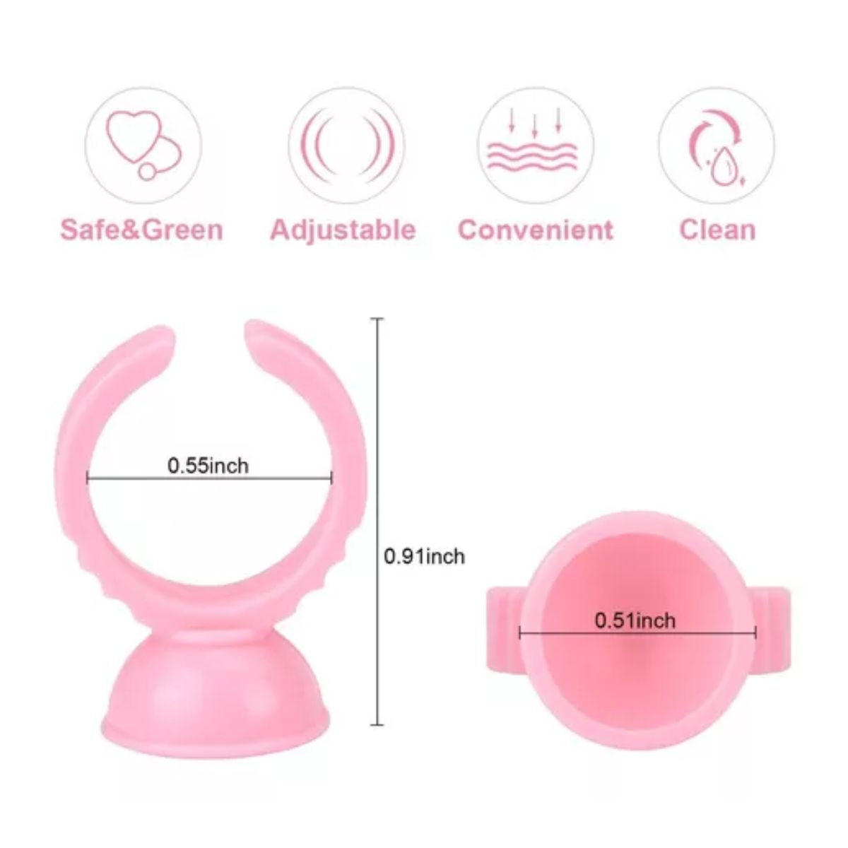 Anillos Para Pestañas Pegamento Mink Adhesivo Rosa 100 Pcs ROSA