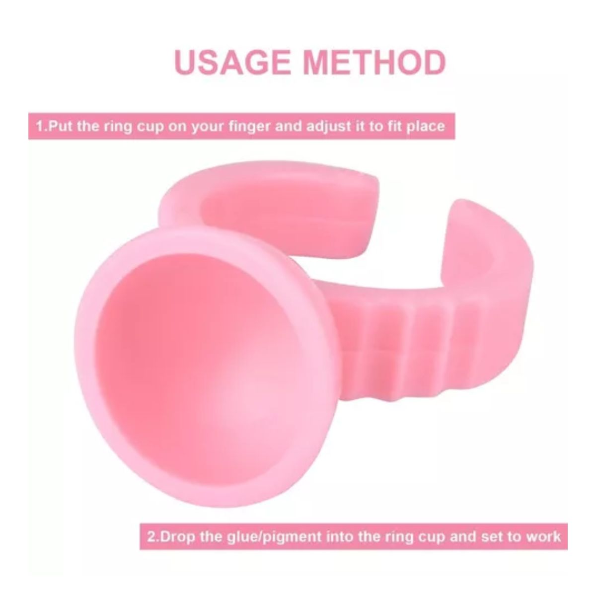 Anillos Para Pestañas Pegamento Mink Adhesivo Rosa 100 Pcs ROSA