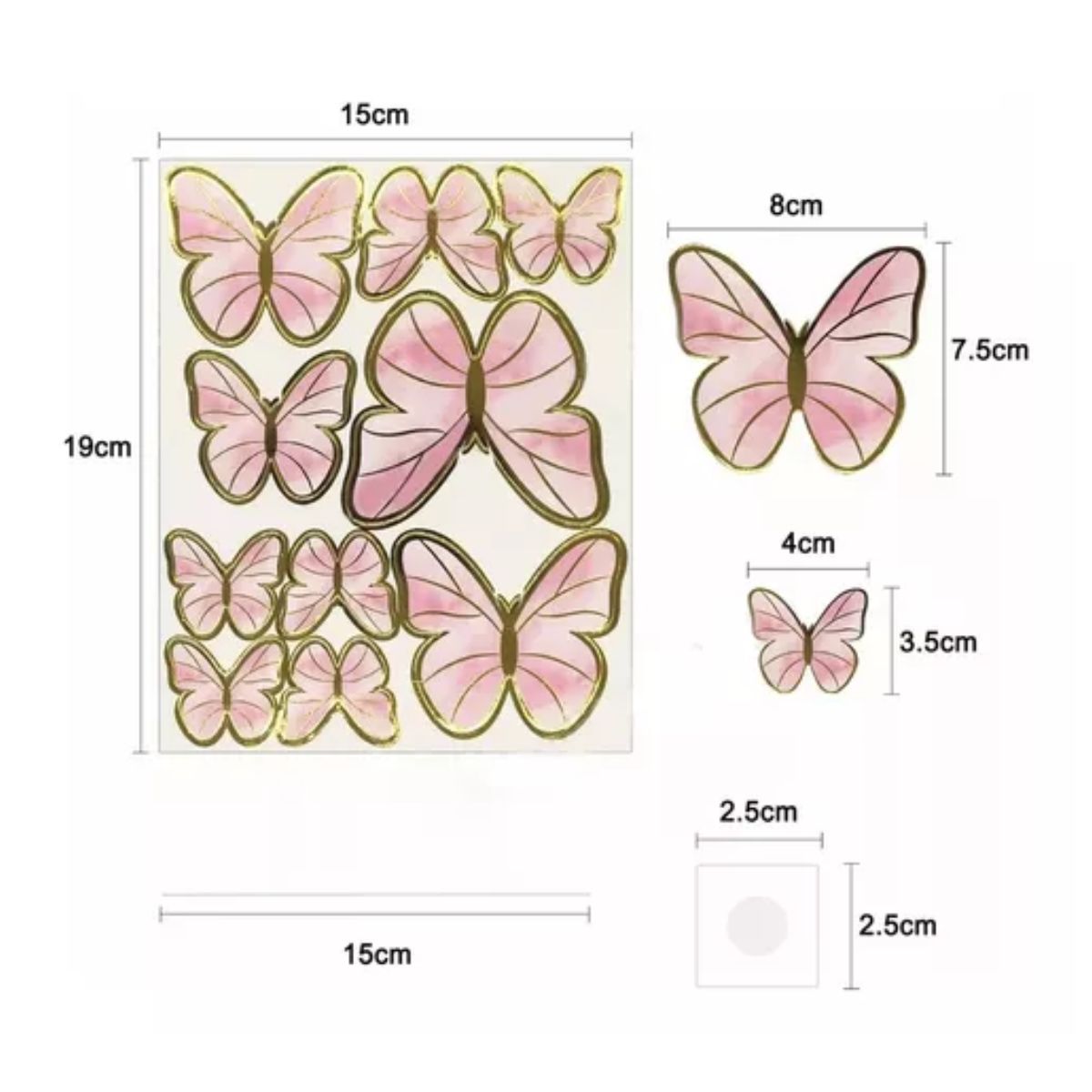 450pzs Decoración Pastel De Mariposa Para Fiestas Cumpleaños 