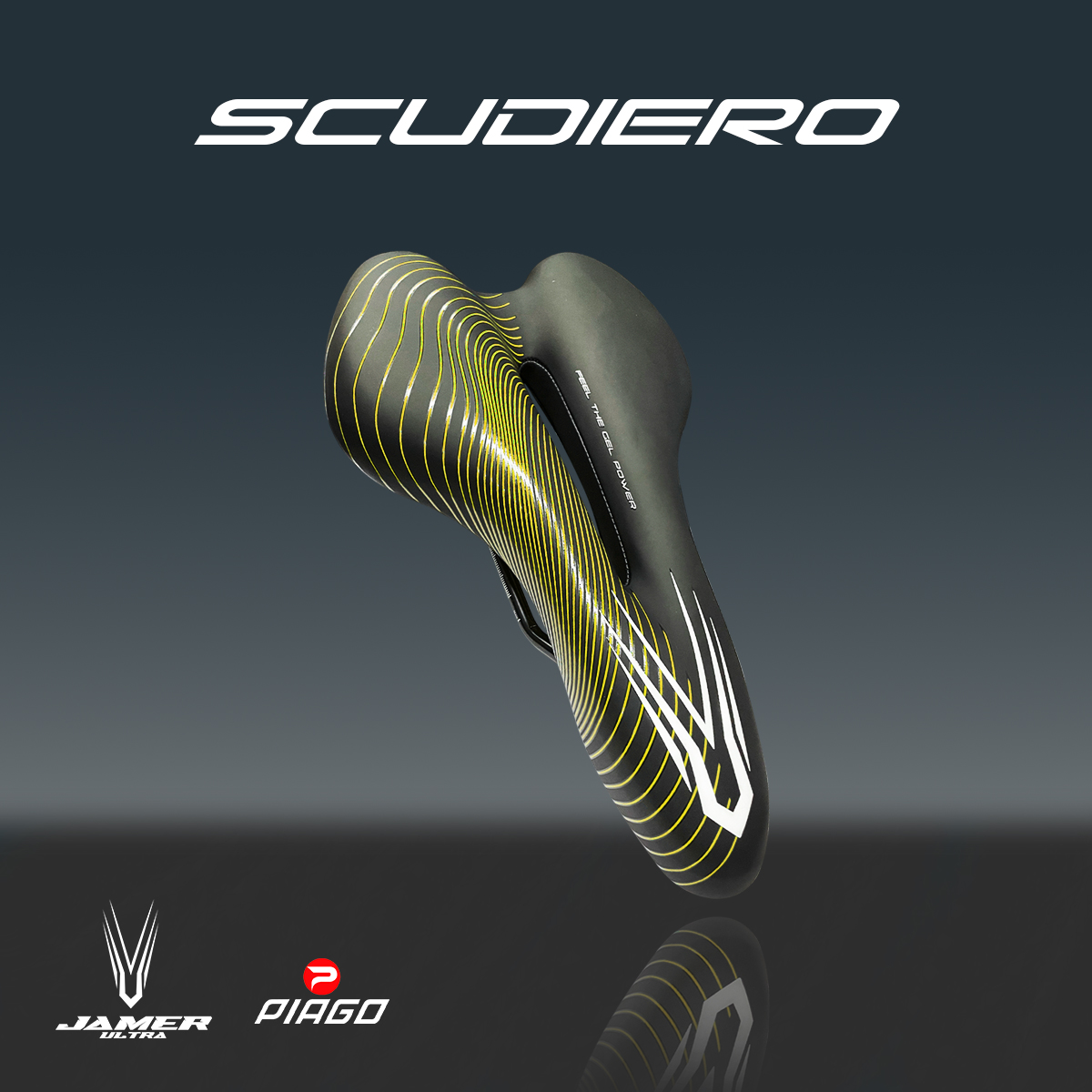 Asiento Bicicleta Sport Mtb Ruta Relleno De Gel Scudiero Amarillo.