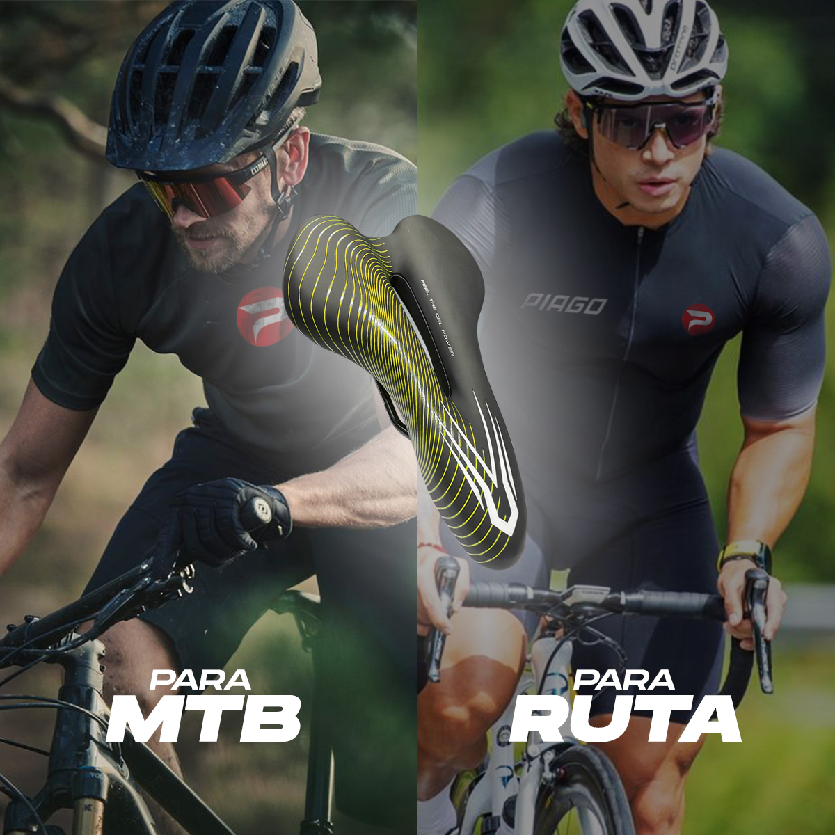 Asiento Bicicleta Sport Mtb Ruta Relleno De Gel Scudiero Amarillo.