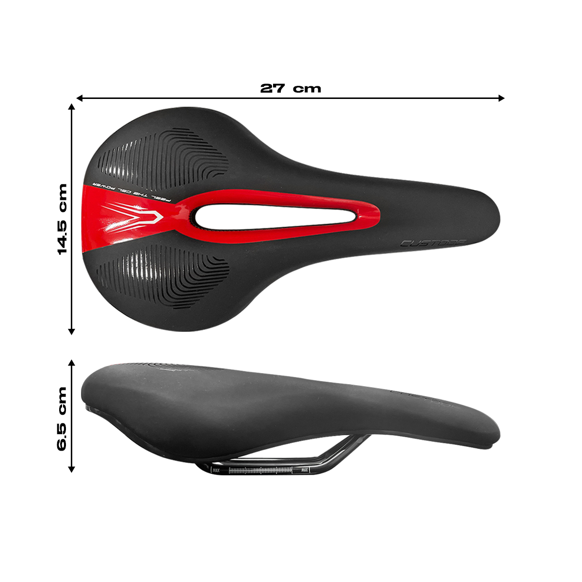 Asiento Bicicleta Sillin Mtb Relleno Gel Antiprostatico Custode Rojo.