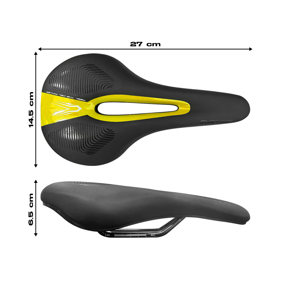 Asiento Bicicleta Sillin Mtb Relleno Gel Antiprostatico Custode Amarillo