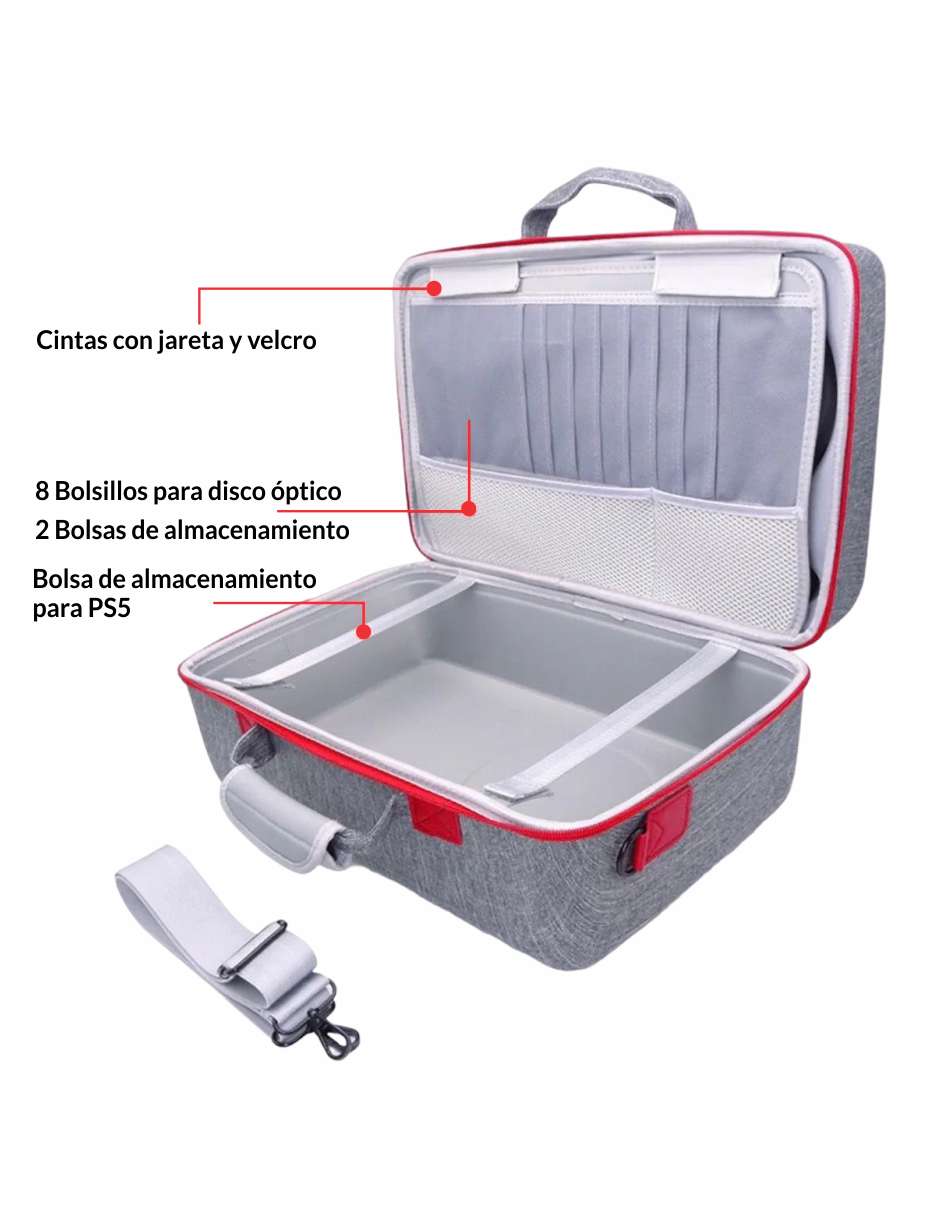 Estuche Protector para Consola Sony Playstation 5 - Gris / Azul / Negro