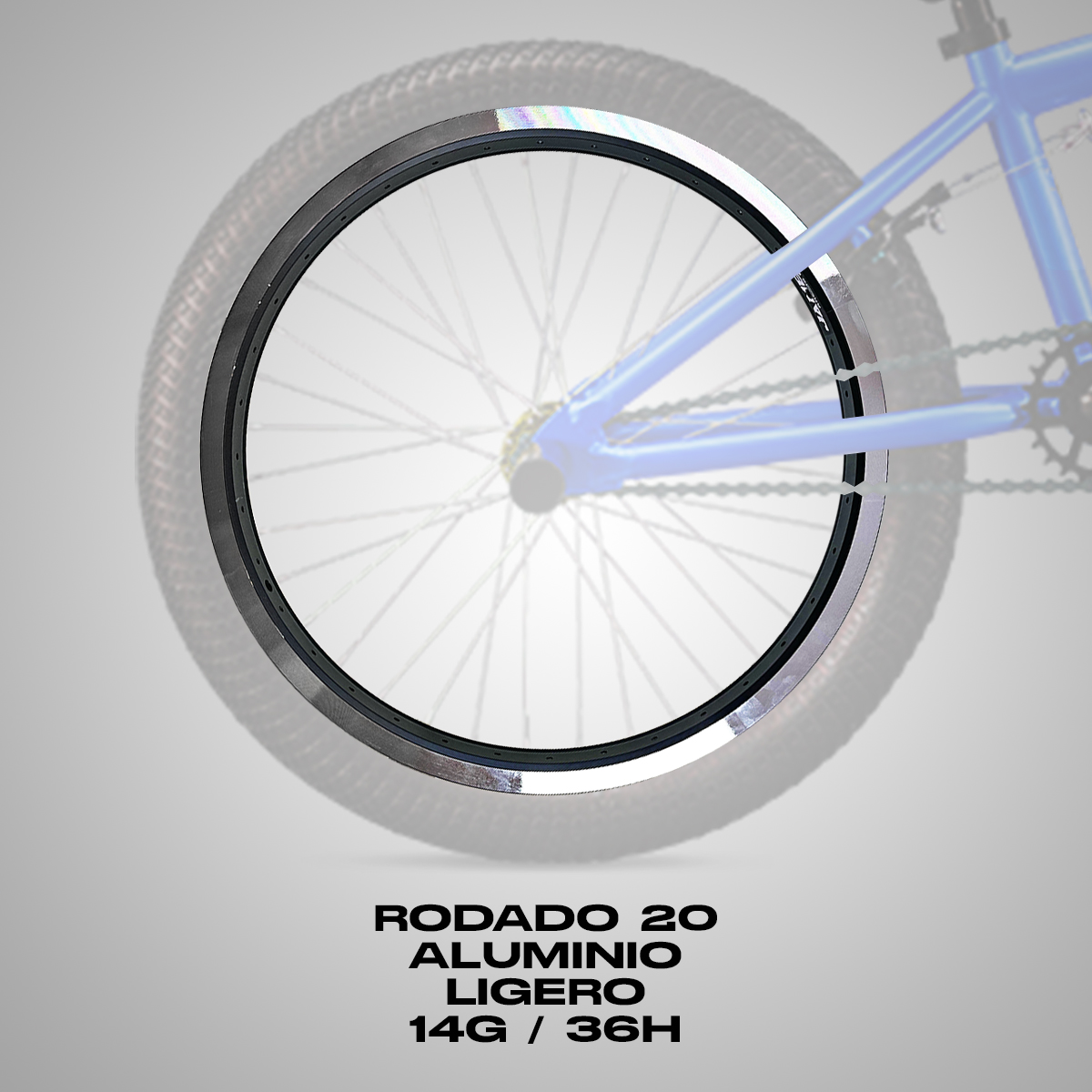 Aro Bicicleta Bmx Aluminio 20x2.125 14g 36h