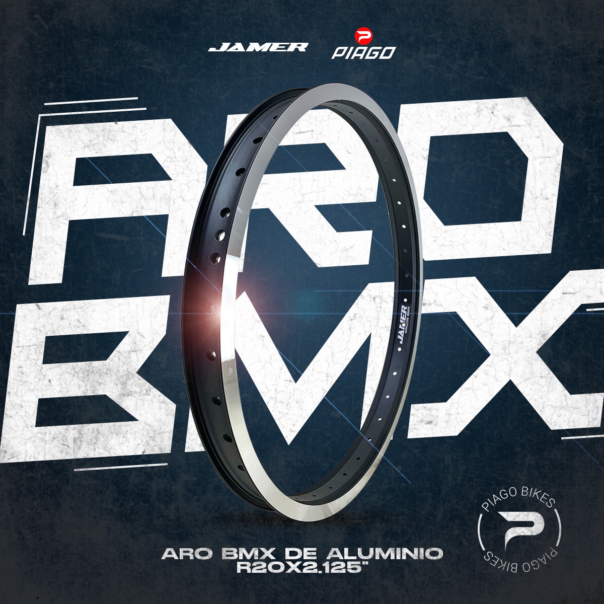 Aro Bicicleta Bmx Aluminio 20x2.125 14g 36h