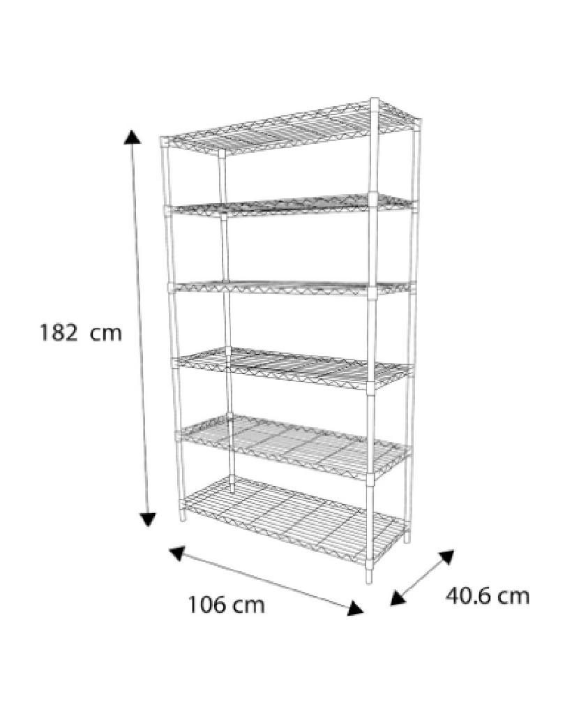 Anaquel, estante para cocina con 6 repisas, metálico grado alimenticio industrial.