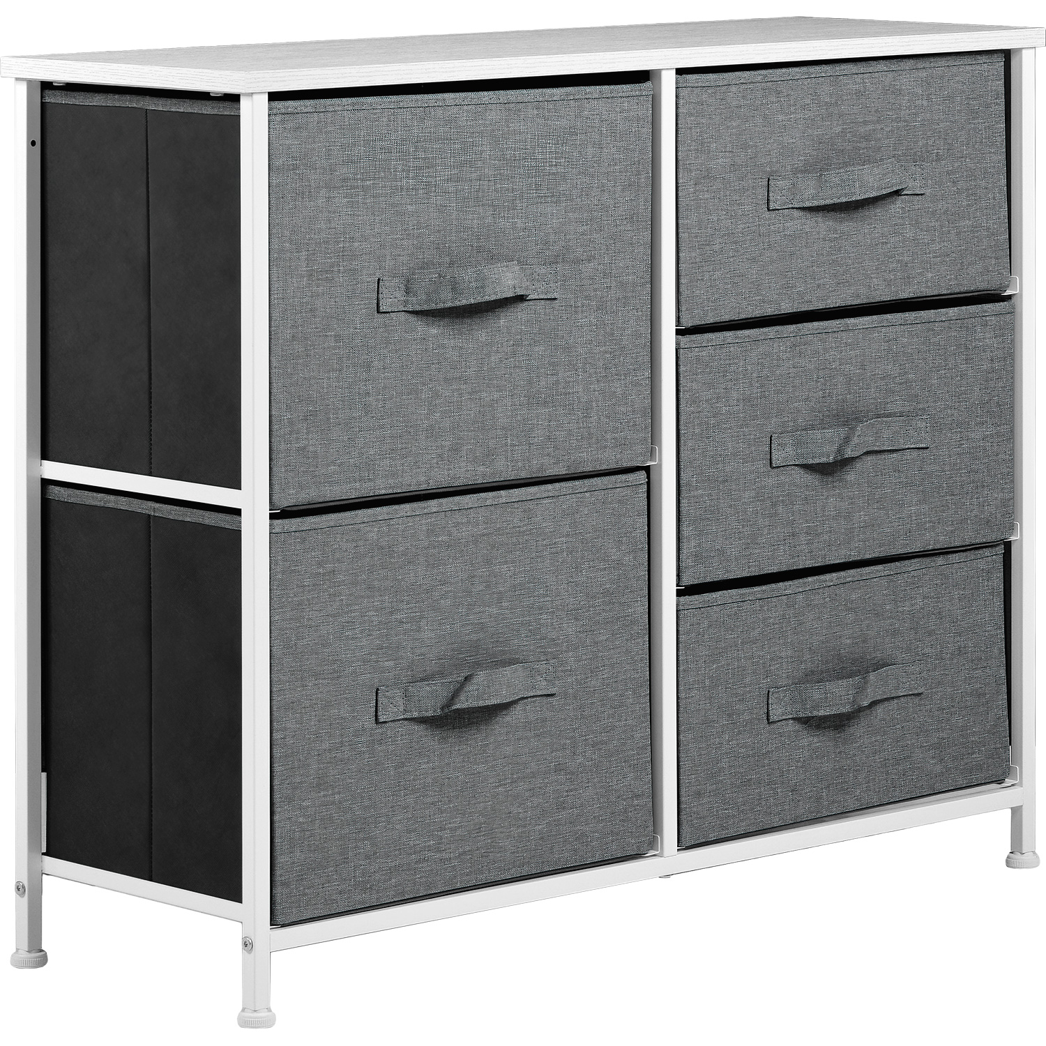 Mueble Cajonera Buro Organizador 5 Cajones Tela Moderno Gris