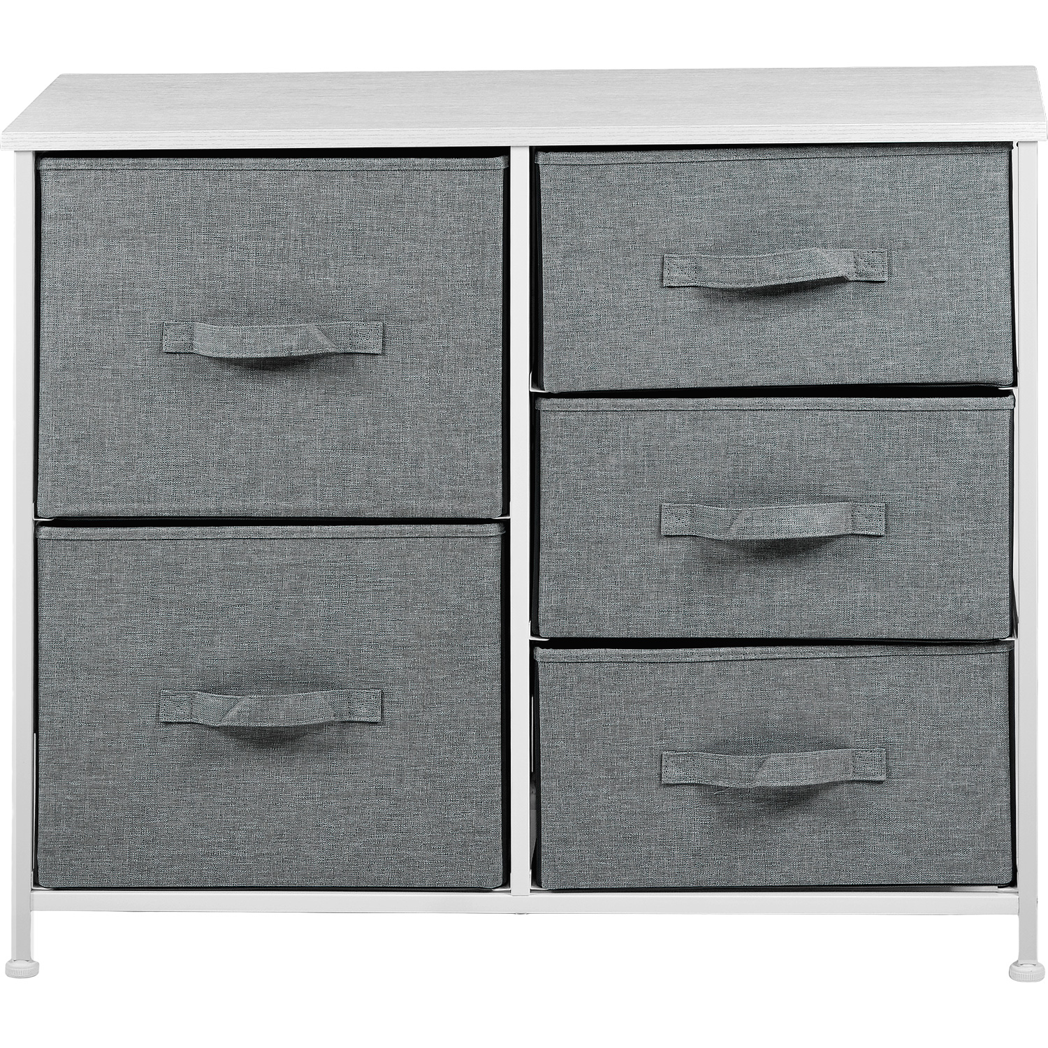Mueble Cajonera Buro Organizador 5 Cajones Tela Moderno Gris