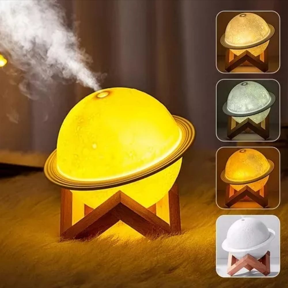 Humidificador Difusor Lámpara Forma Planeta Luna Con 3 Modos