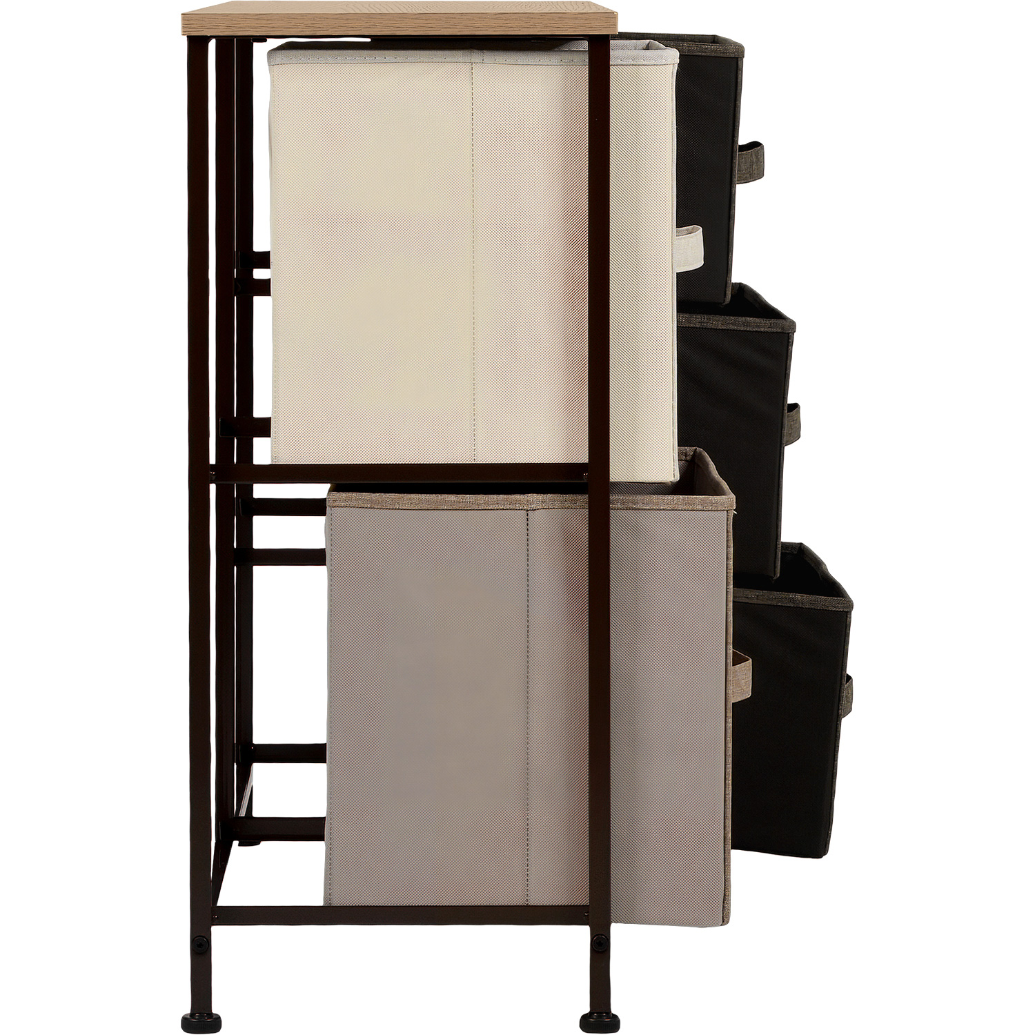 Mueble Cajonera Buro Organizador 5 Cajones Tela Moderno Cafe