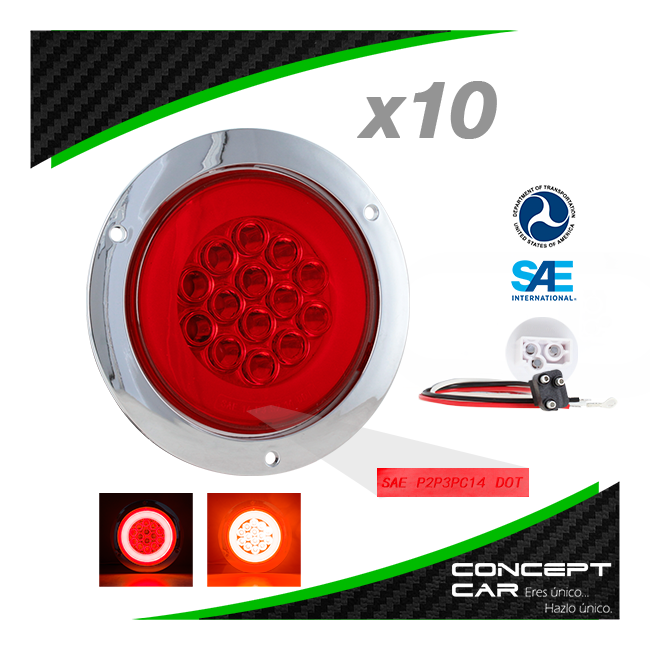 10 Plafon 14 Led Redondo Arillo Gel Tipo Original Con Arnes