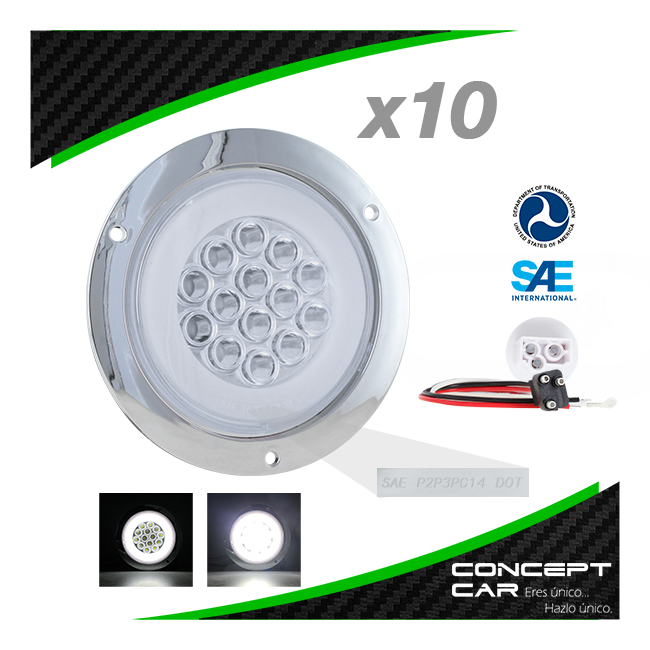 10 Plafon 14 Led Redondo Arillo Gel Tipo Original Con Arnes