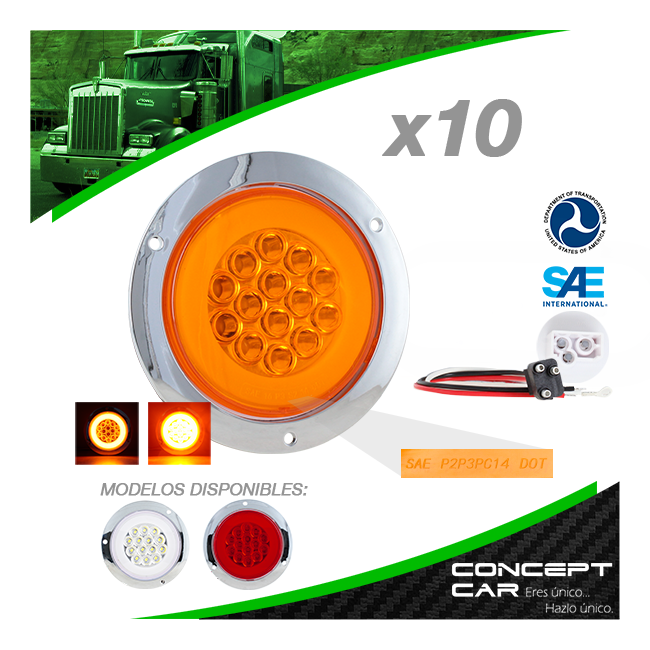 10 Plafon 14 Led Redondo Arillo Gel Tipo Original Con Arnes