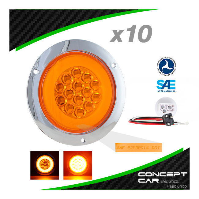 10 Plafon 14 Led Redondo Arillo Gel Tipo Original Con Arnes