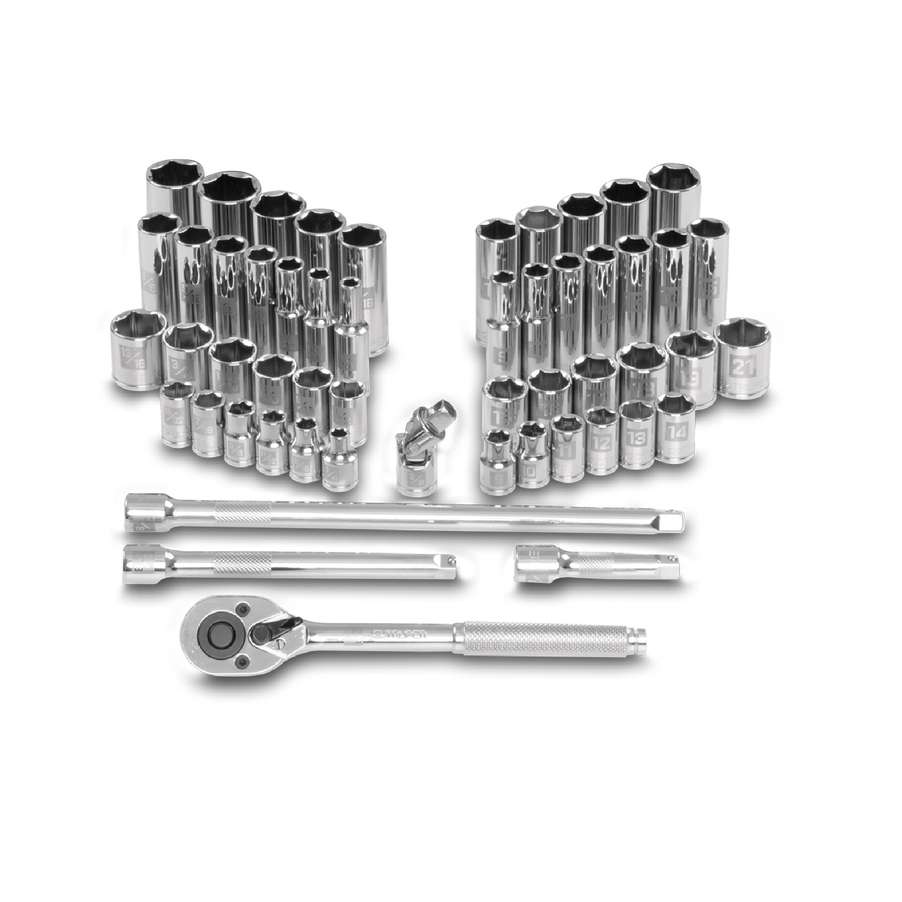 JUEGO DE 53 HERRAMIENTAS CUADRO 3/8" MM PARA MECÁNICO TRUPER 15689