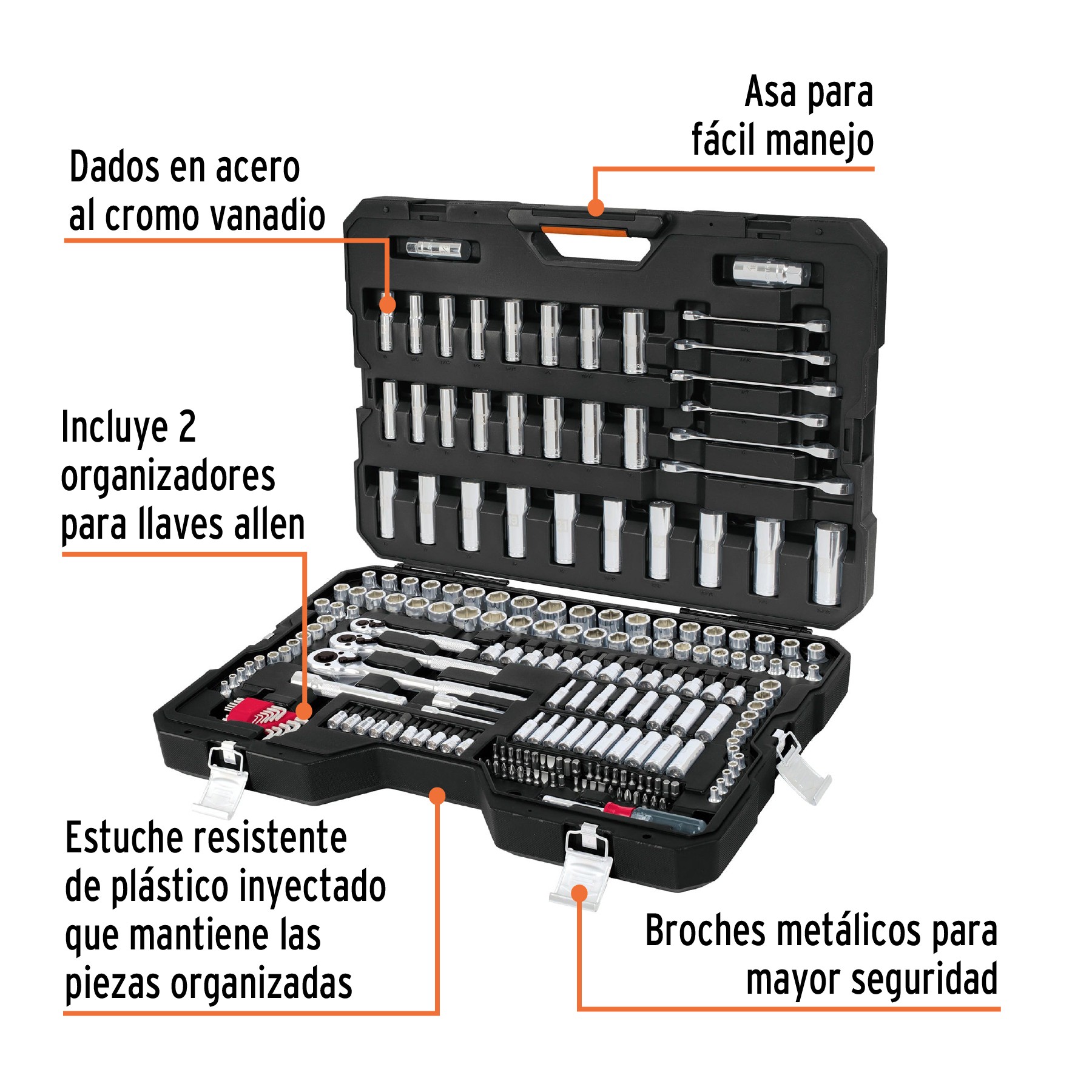 JUEGO 217 HERRAMIENTAS 1/4", 3/8" Y 1/2" STD Y MM P/MECÁNICO TRUPER 15691