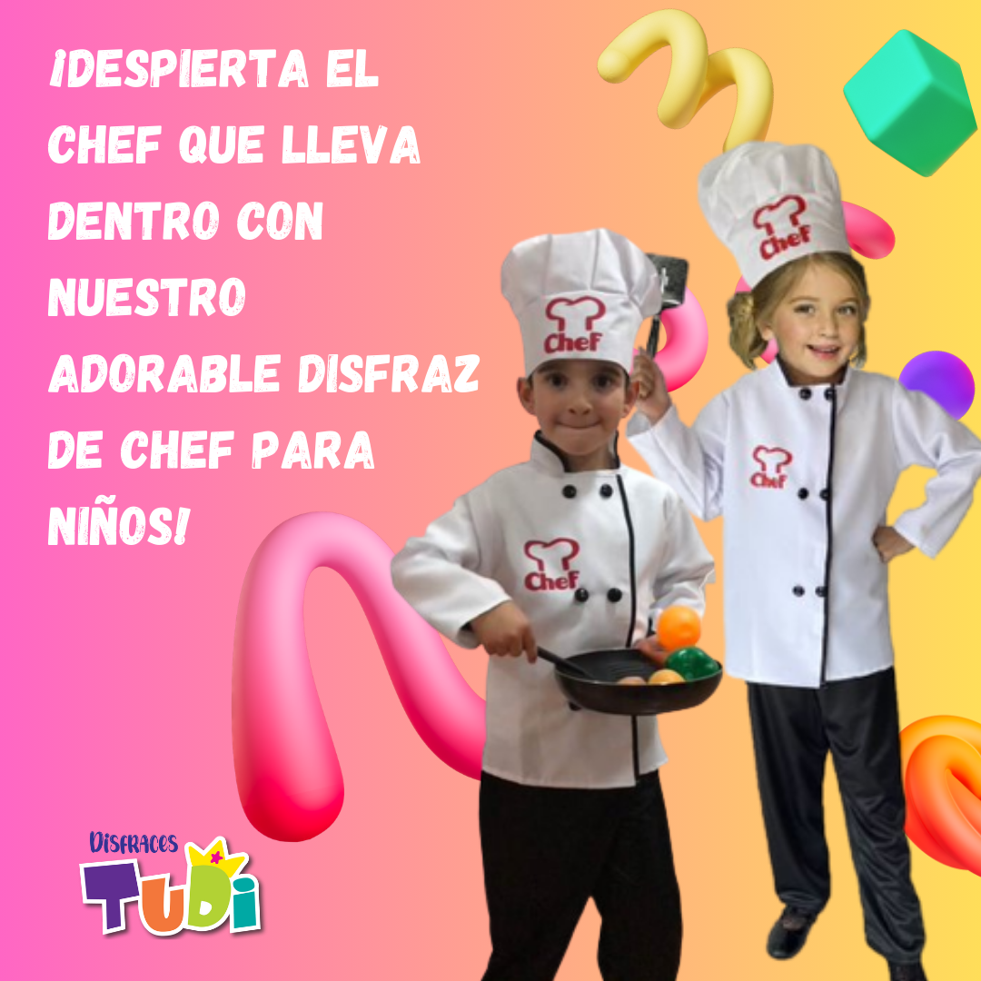 Disfraces de Chef para Niñas y Niños - Traje de Cheff - Disfraz de Chef Cocinero