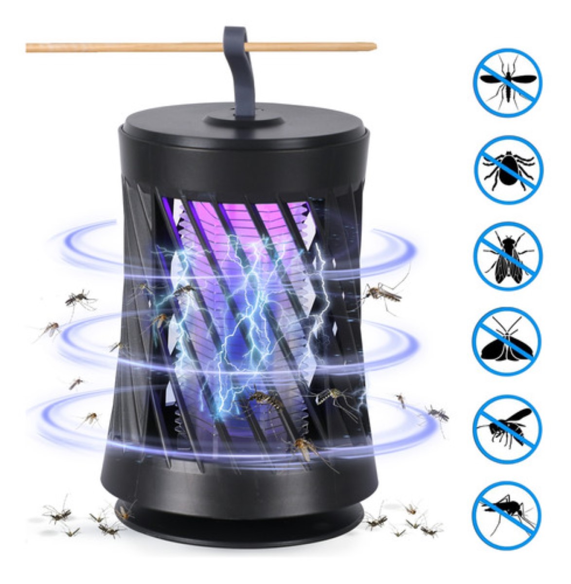 Lámpara Mata Mosquitos Eléctrico Lámpara Antimosquitos negro