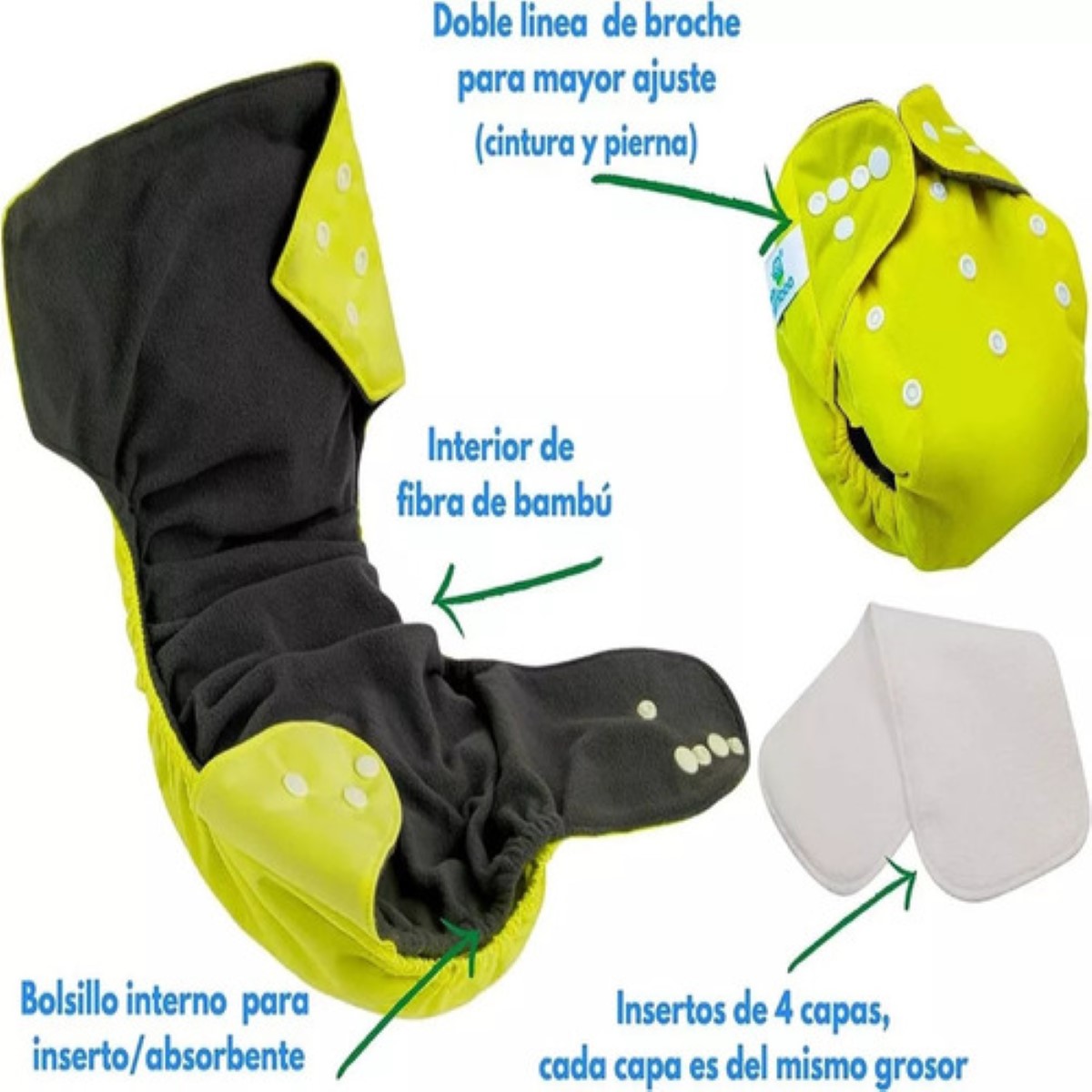 Pañales Entrenadores Reutilizables Para Bebé Ecologicos 6 colores puntos