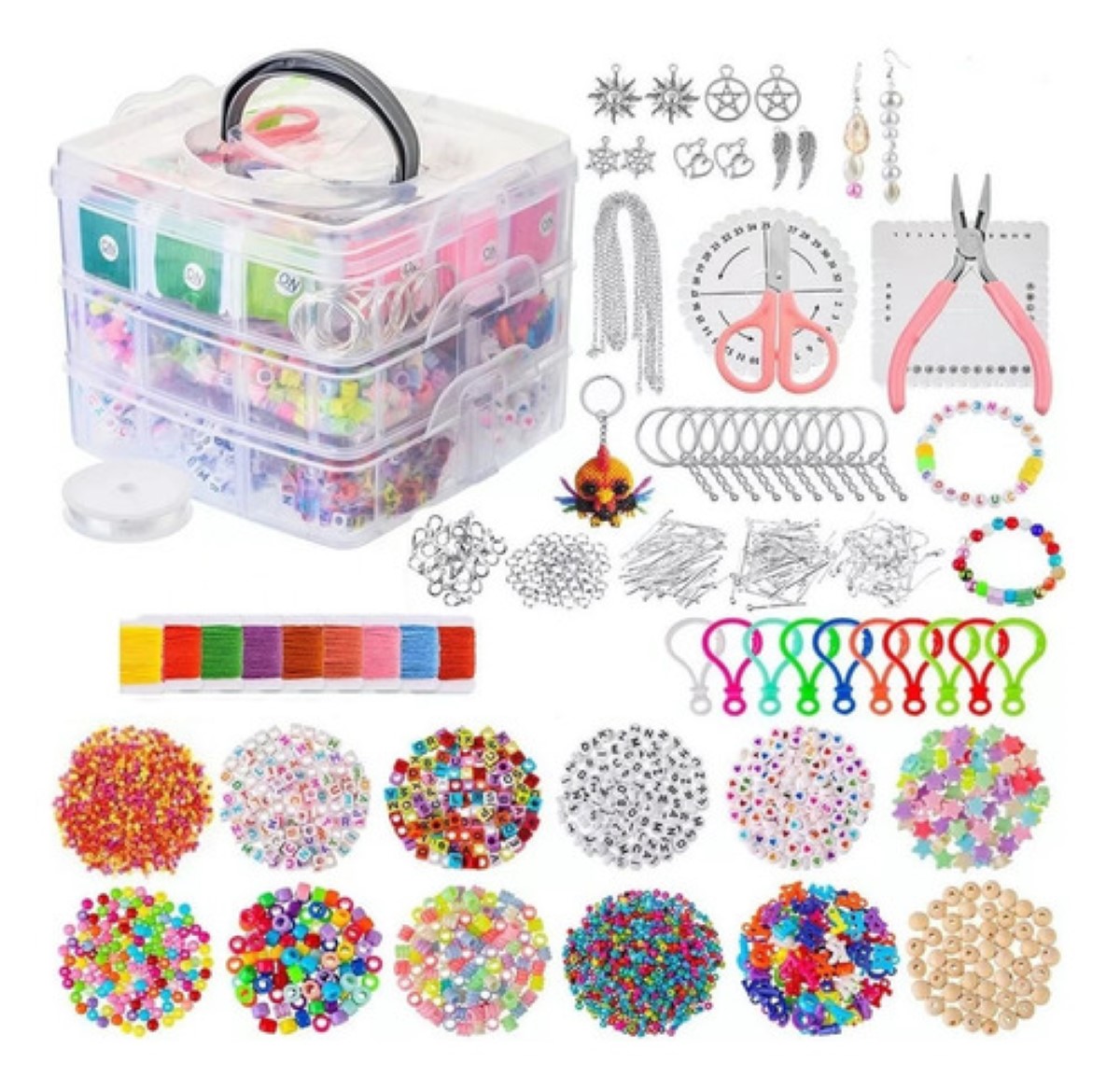 Set Bricolaje De Cuentas Kit Para Hacer Pulseras Y Alhajas 
