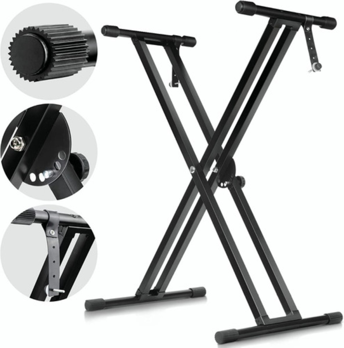 Soporte Stand Base Para Teclado Reforzado Plegable Q-2x negro