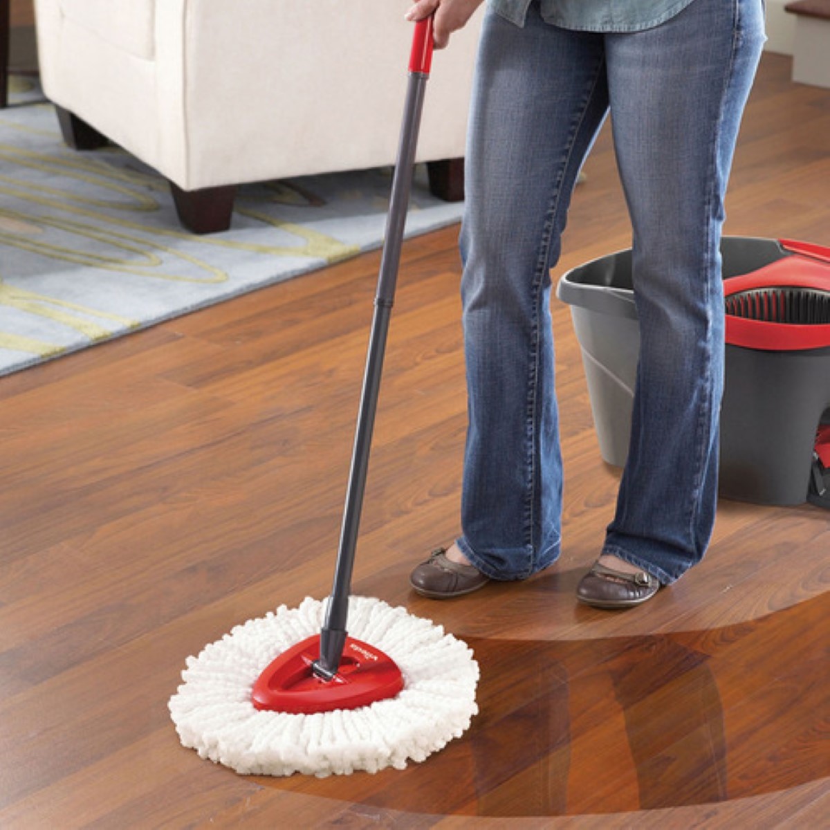 Vileda Easy Wring - Trapeador Microfibra + 1 Fabuloso 1.7l negro/rojo