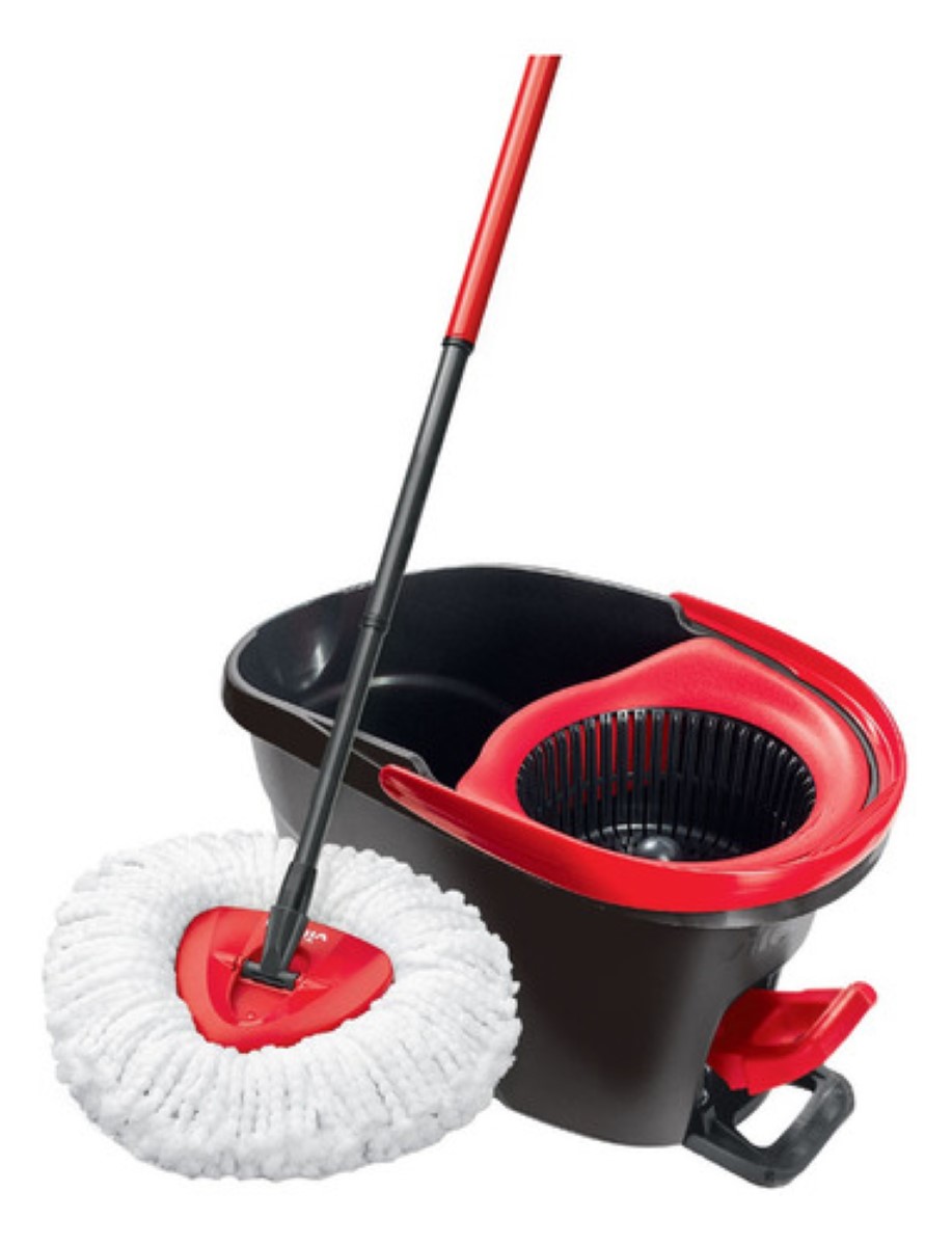 Vileda Easy Wring - Trapeador Microfibra + 1 Fabuloso 1.7l negro/rojo