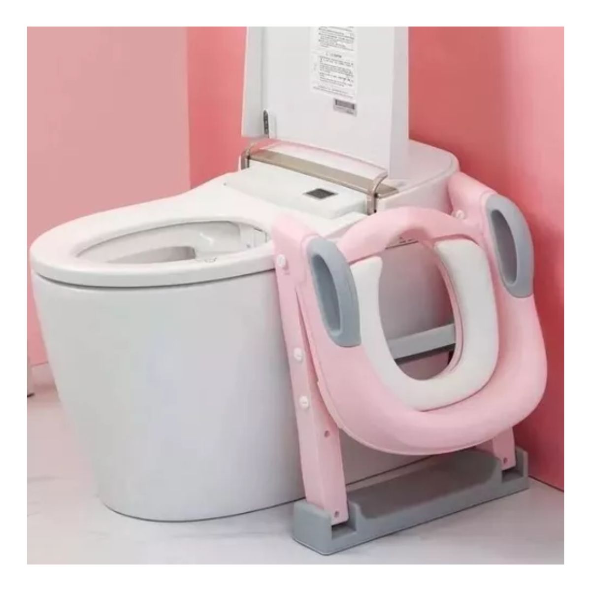 Inodoro Ajustable Para Bebés gris rosa