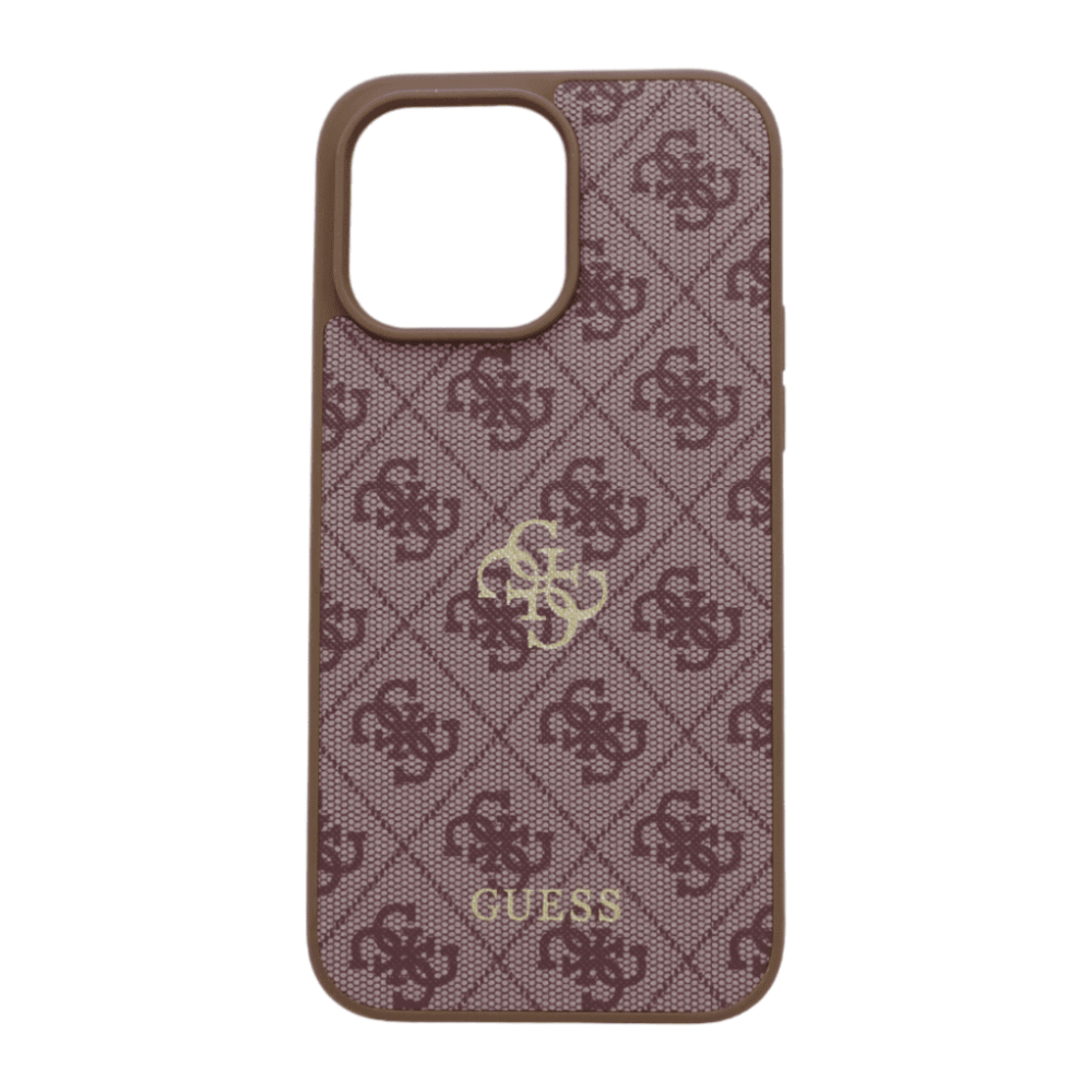 CASE IPHONE 13 GUESS MARRON ESTUCHE PROTECTOR FUNDA EMBLEMATICA.